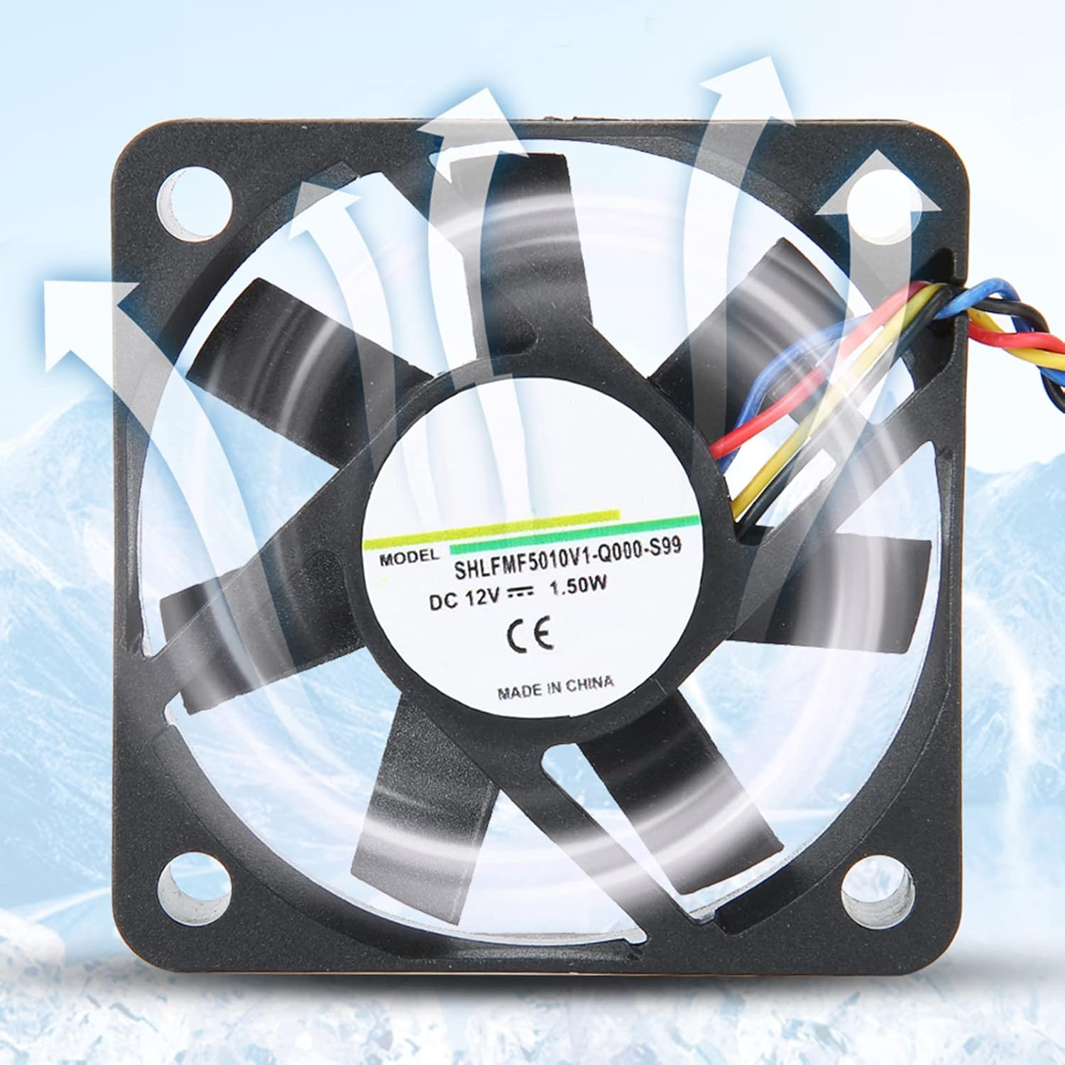 High Speed 12V PC Cooling Fan 50Mm 3800RPM 4PIN Heat Sink Fan for Injection Molding Cooling System image number 3