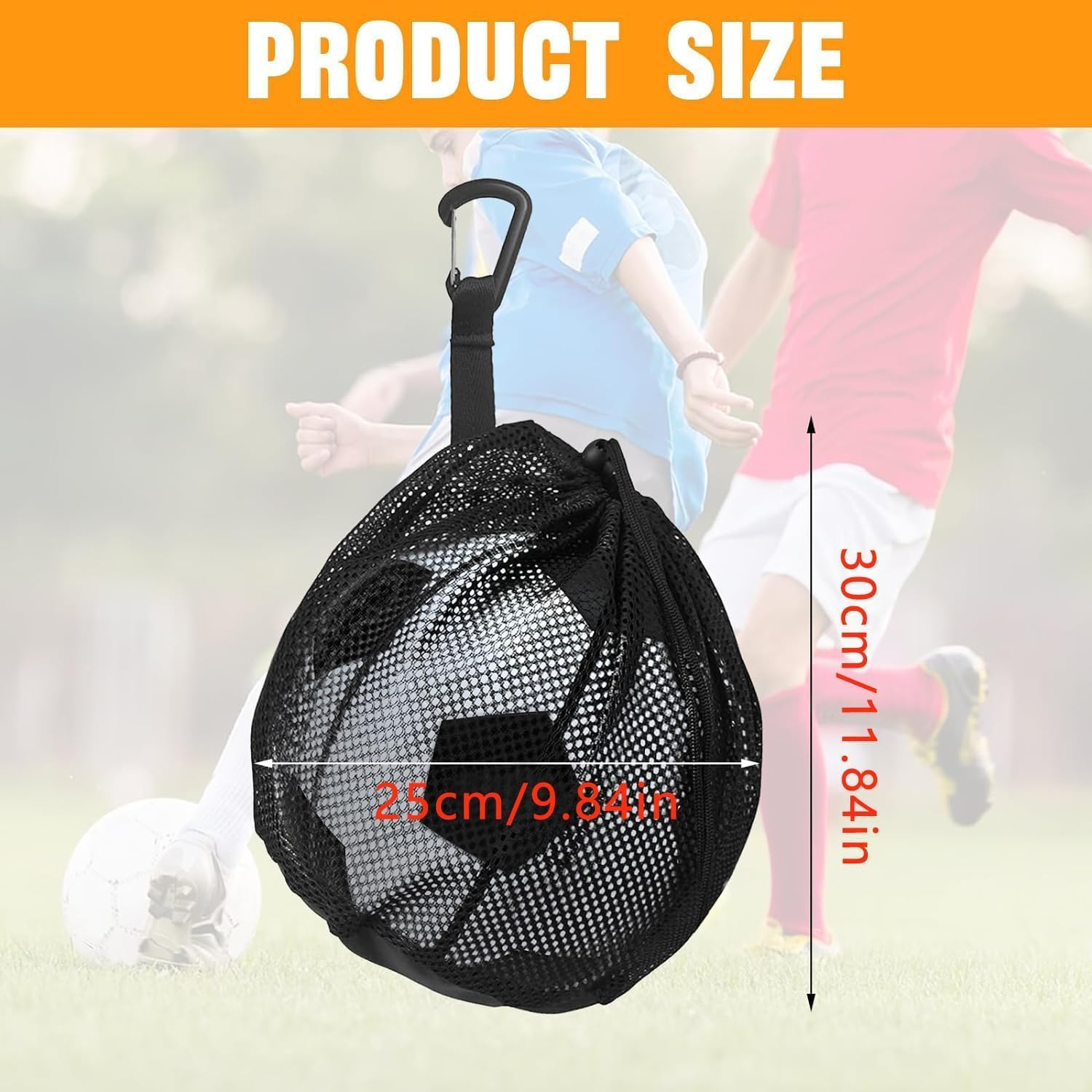 Single Ball Bag with Zipper Pocket,1Pc Single Mesh Ball Bag,Volleyball Bag with Zipper Pocket,Soccer Ball Bag,Basketball Bag with Quick Release Buckle,Volleyball Mesh Bag with Clip,Clip on Ball Holder image number 5