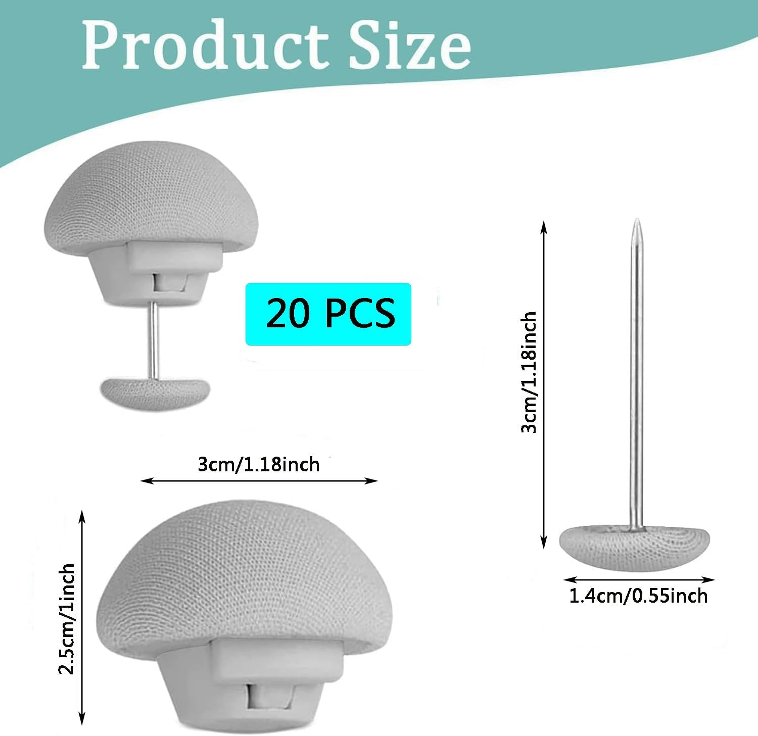 Yharnamite 20 Pcs Duvet Pins, Cover Holding Clip, Reusable Quilt Fixing Buckle, Non-Slip Comforter Clips Keeps Comforter from Shifting for Fixing Bed Sheets, Duvet Covers, Cushions, Curtains (Gray) image number 1