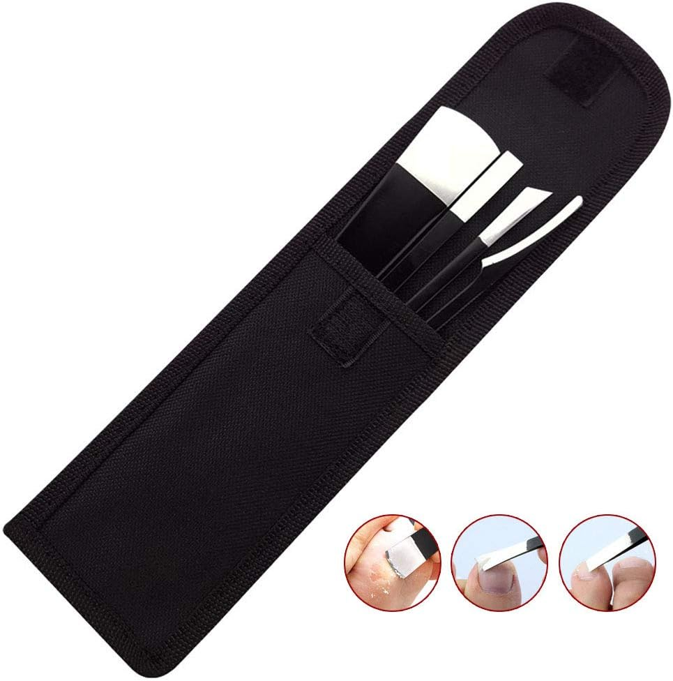 Pedicure Knife Set, 4Pcs Professional Stainless Steel Ingrown Toenail Knife Tools with Storage Bag Nail Knives Cuticle Remover for Feet Ingrown Toe Nail Correction Pedicure Tools Kit image number 2