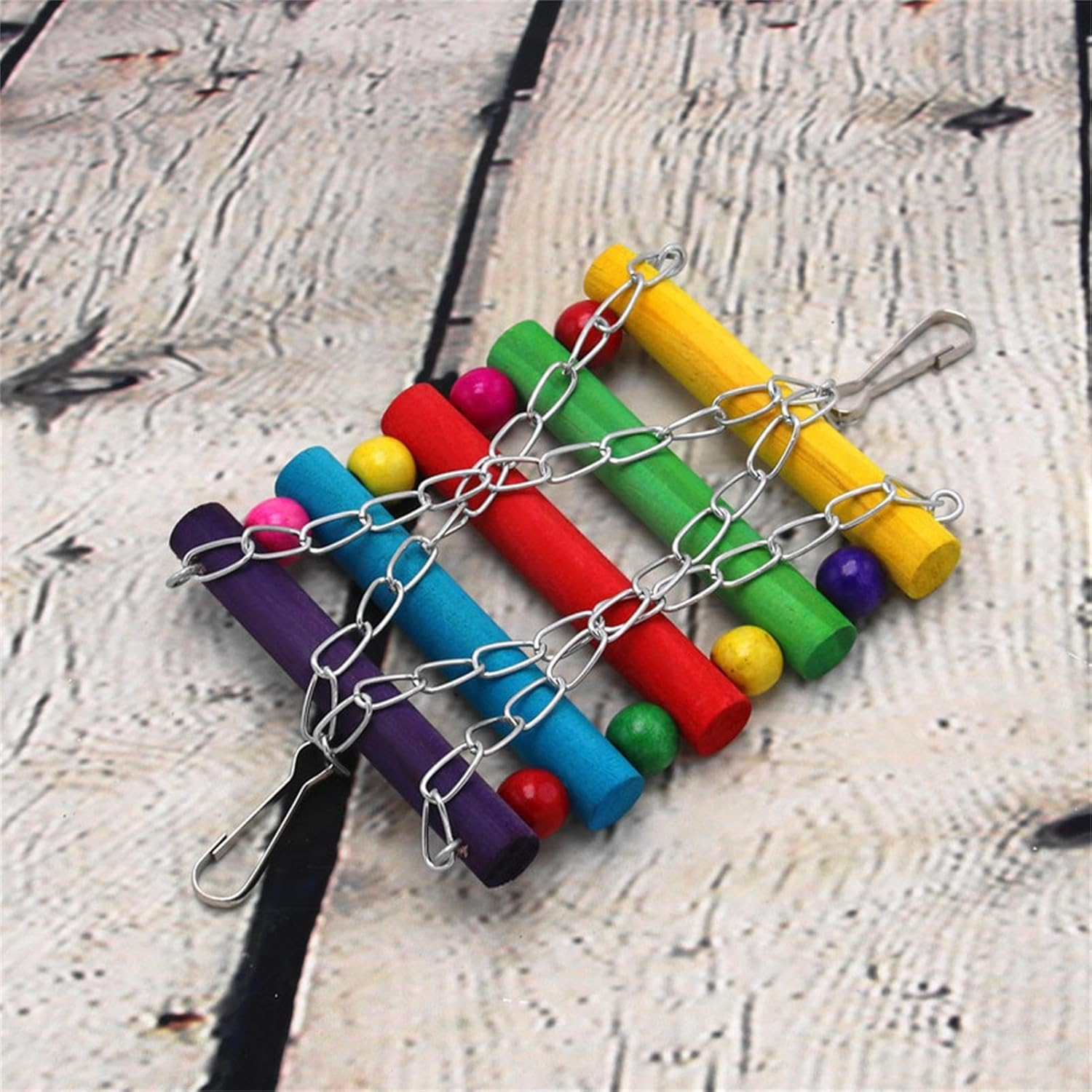 Bird Ladder Bridge Rainbow Bridge Hanging Toy, Safe Chew Toy, Cockatiel Cage Hammock Swing Toy for Hanging, Toy for Parakeets, Finches