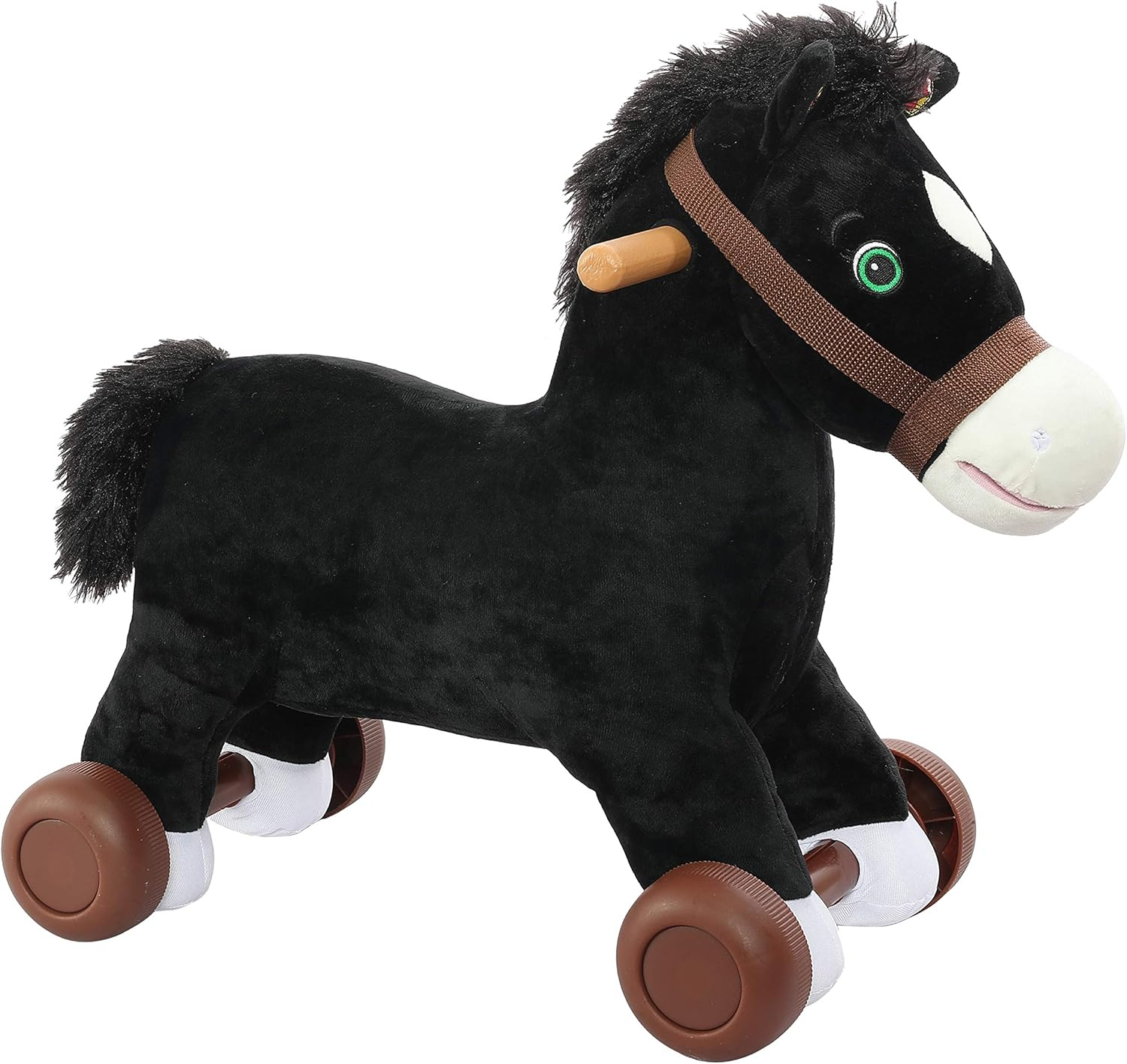 Rockin' Rider Cocoa 2-In-1 Pony Plush Ride-On, Black