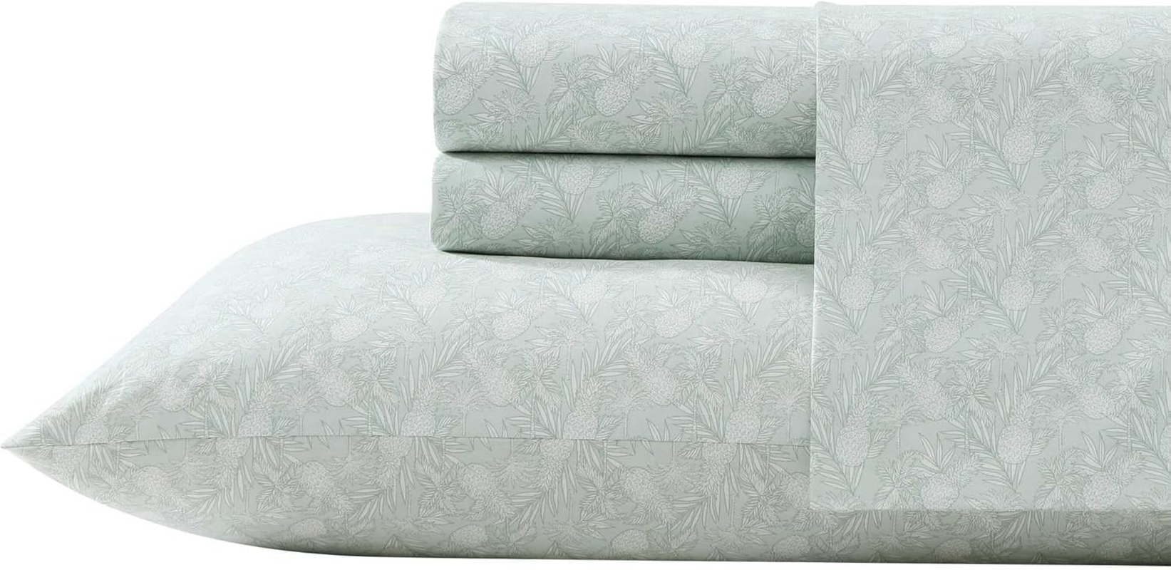 Tommy Bahama - Sheet Set, Breathable Percale Cotton Bedding, 200 Thread Count, Tropical Home Decor (Pineapple Venture Rock, Queen)