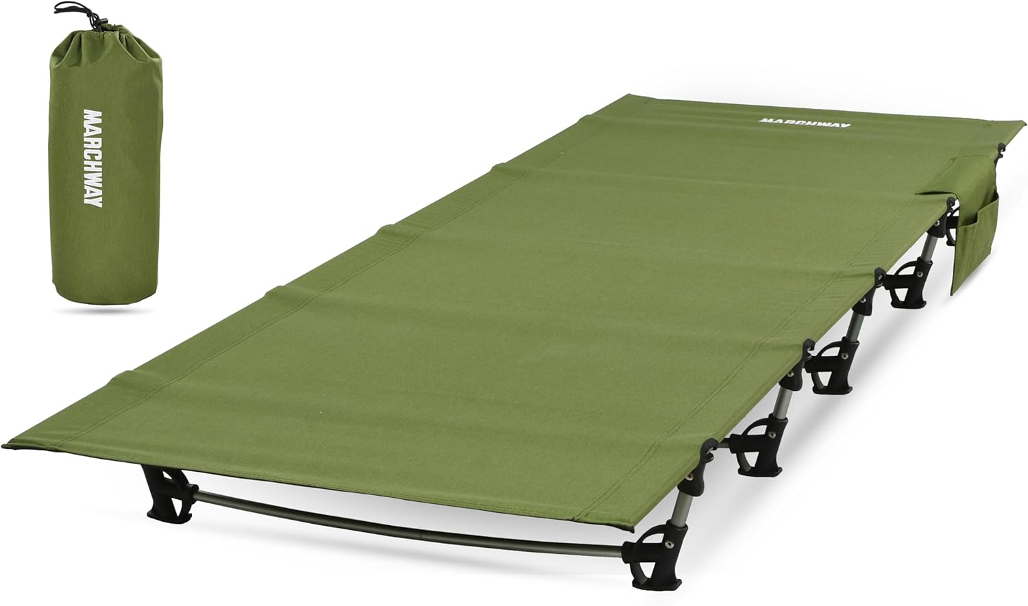 MARCHWAY Ultralight Folding Tent Camping Cot Bed, Portable Compact for Outdoor Travel, Base Camp, Hiking, Mountaineering, Lightweight Backpacking (Army Green) image number 5