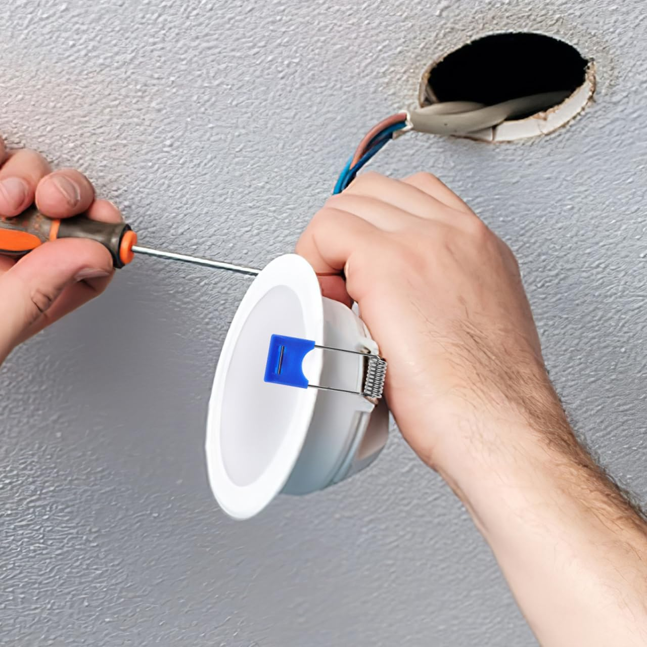 Housoutil Spring Snap Downlight Clips 100Pcs Recessed Light Retaining Springs for Panel Lamp Secure Fixing Indoor Lighting Accessories image number 1