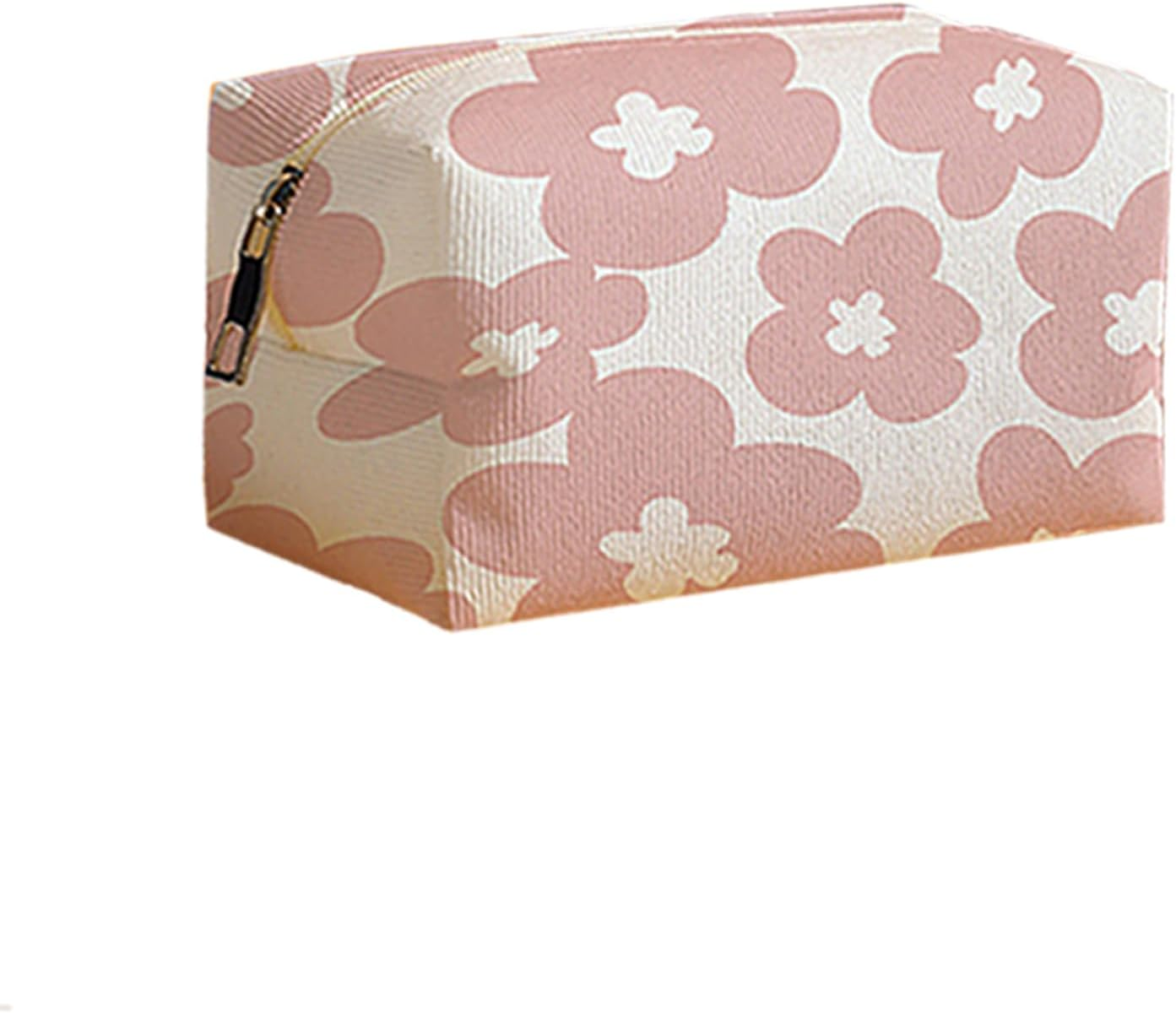 Small Makeup Bag for Purse Corduroy Makeup Bag Travel Makeup Pouch Mini Cosmetic Bag for Women (Pink Butterfly,Small)