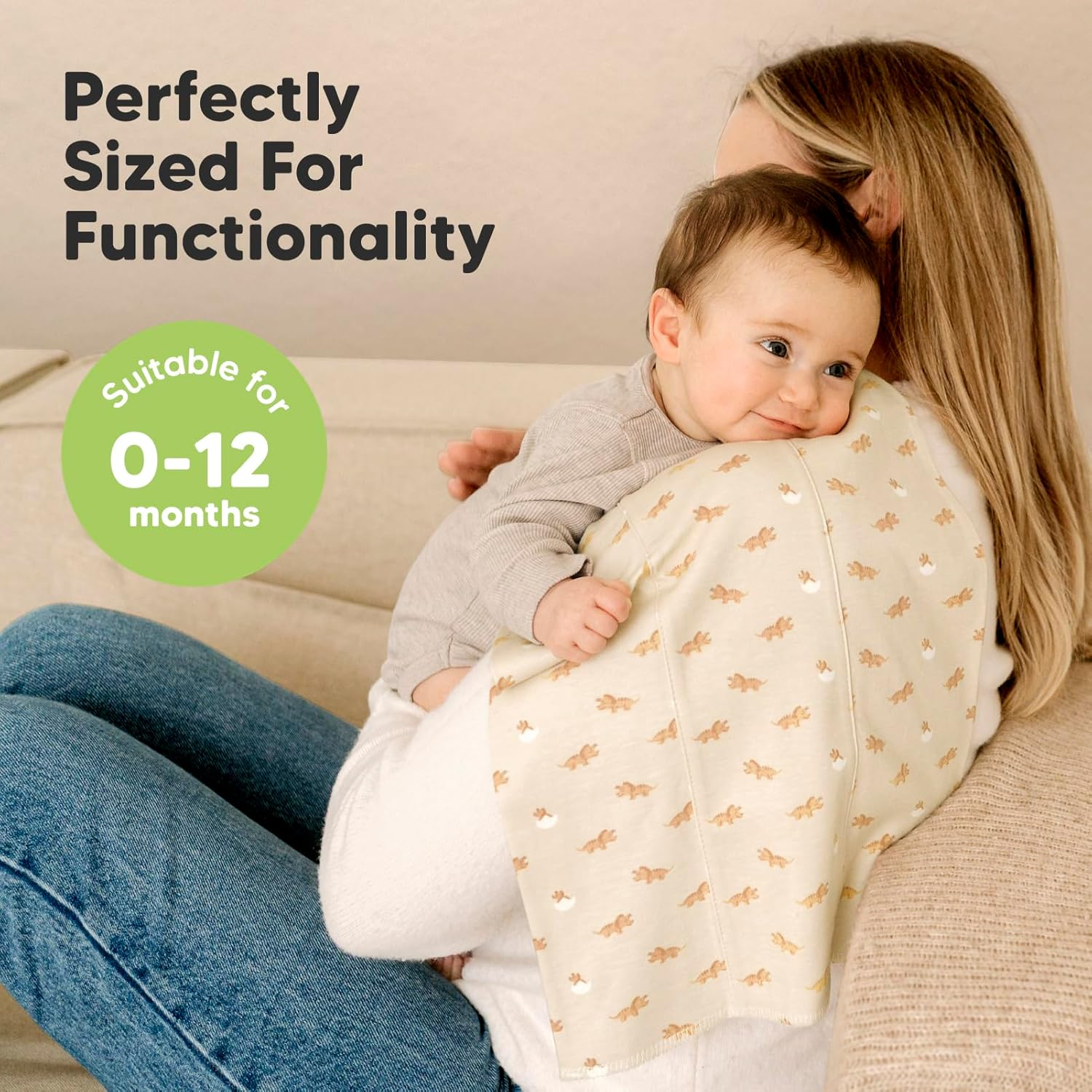 6-Pack Baby Burp Cloths - Large Cotton Burping Cloths for Babies, Organic Burp Cloths for Baby Boys, Girls, Baby Burp Cloth, Newborn Washcloth, Unisex Spit up Rags, Newborn Essentials (Roarsome)