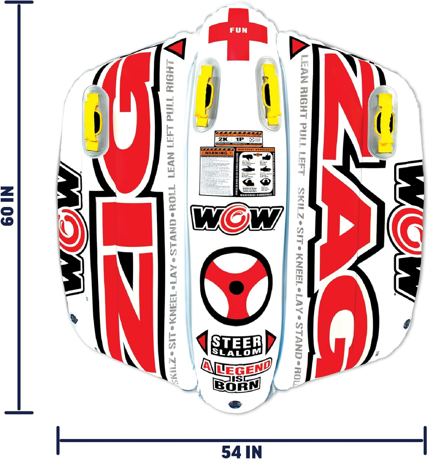 Wow Sports Zig Zag Towable Inflatable Tube for Boating - 1 to 2 Person Towable - Steerable Tubes for Boating image number 3