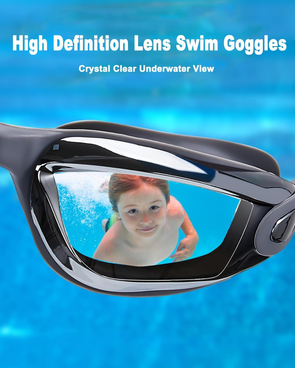 WACOOL Swim Goggles, Swimming Goggles No Leaking Full Protection Adult Men Women Youth (Kidsblackcolorpink) - Kids-Clearpinkblue image number 5