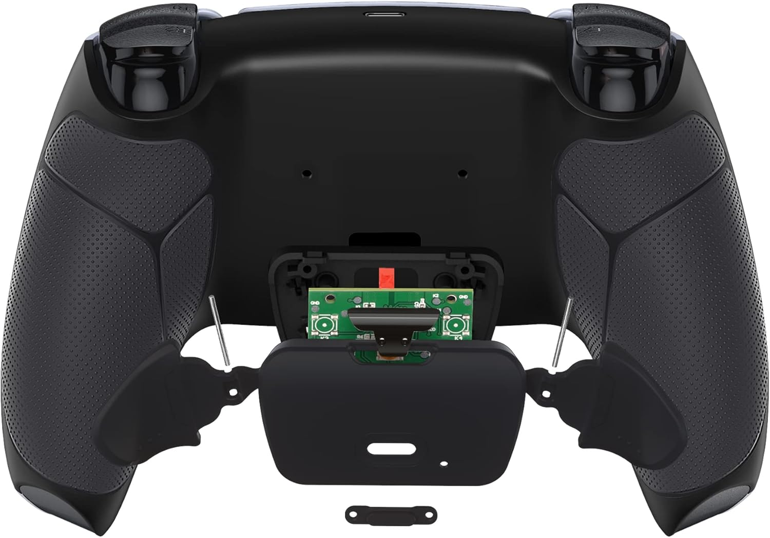 Extremerate Black Rubberized Grip Programable Rise V3 Remap Kit for PS5 Controller BDM-030 040 050, Upgrade Board Redesigned Bottom Shell Back Buttons Attachment for PS5 Controller - NO Controller - Black image number 5