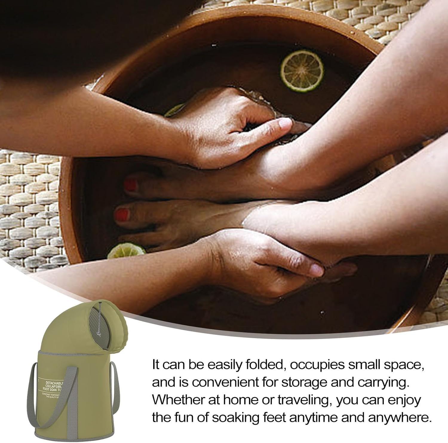 Foot Bath Bucket | Foldable Feet Soaking Tub Foot Bath Basin | Feet Soaking Tub and Foot Wash Basin for Foot Soak, Foot Spa and Laundry, Outdoor and Travel Hotplus