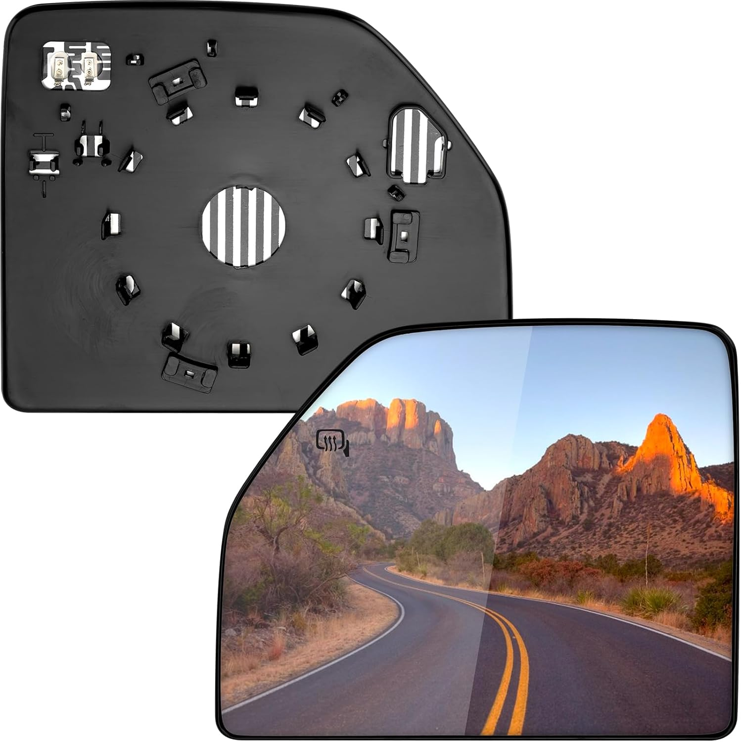 Left Side Mirror Replacement for Ford F150 F250 F350 F450 F550 2015 2016 2017 2018 2019 2020 - Upper Tow Mirror Glass, Left Towing Mirrors Glass with Power Heated image number 4