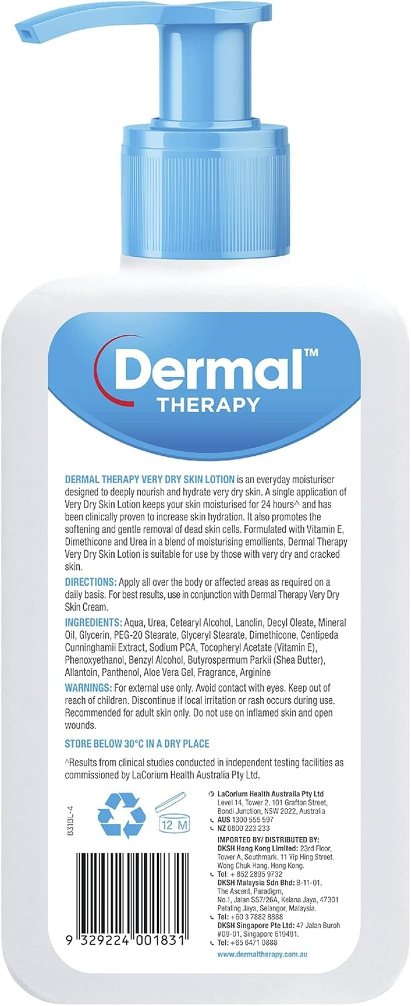 Dermal Therapy Very Dry Skin Lotion for Optimum Hydration, Deep Moisturisation for Dry Skin on Arms, Legs, Elbows & Back, Non-Greasy, Quick-Absorbing Body Moisturiser for Dry & Itchy Skin | 500Ml image number 2
