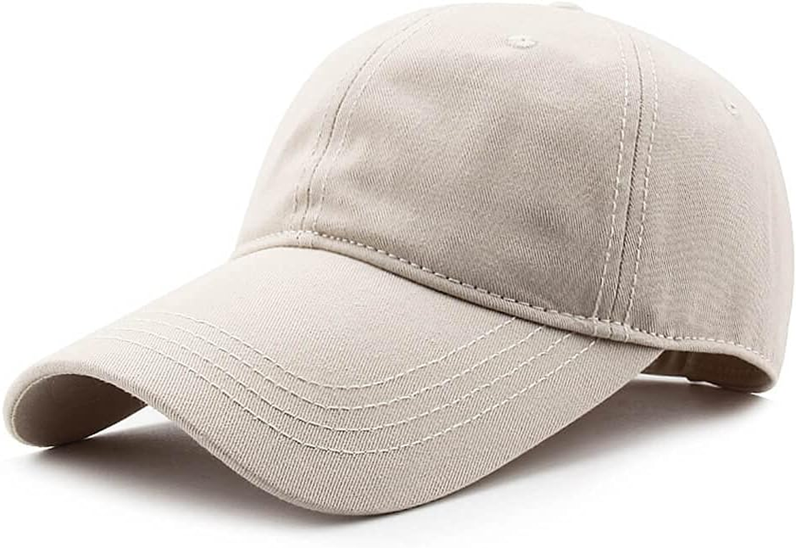 Yizhichu1990 3.5" Long Bill Oversize Baseball-Cap Men Women Plain Twill Cotton Polo Dad Hat image number 6