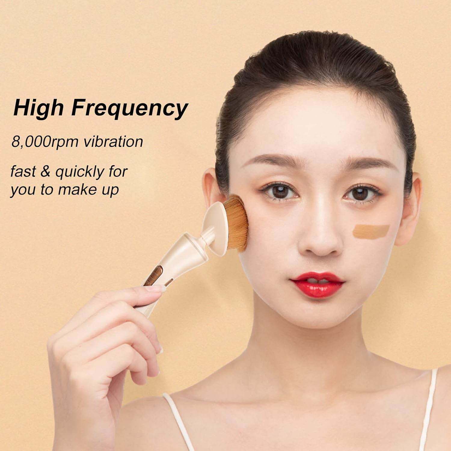 Tignapoo K.Skin Electric Makeup Brush for Applying Foundation Powder Multi-Functional Cosmetic Brush Make up Tool image number 4