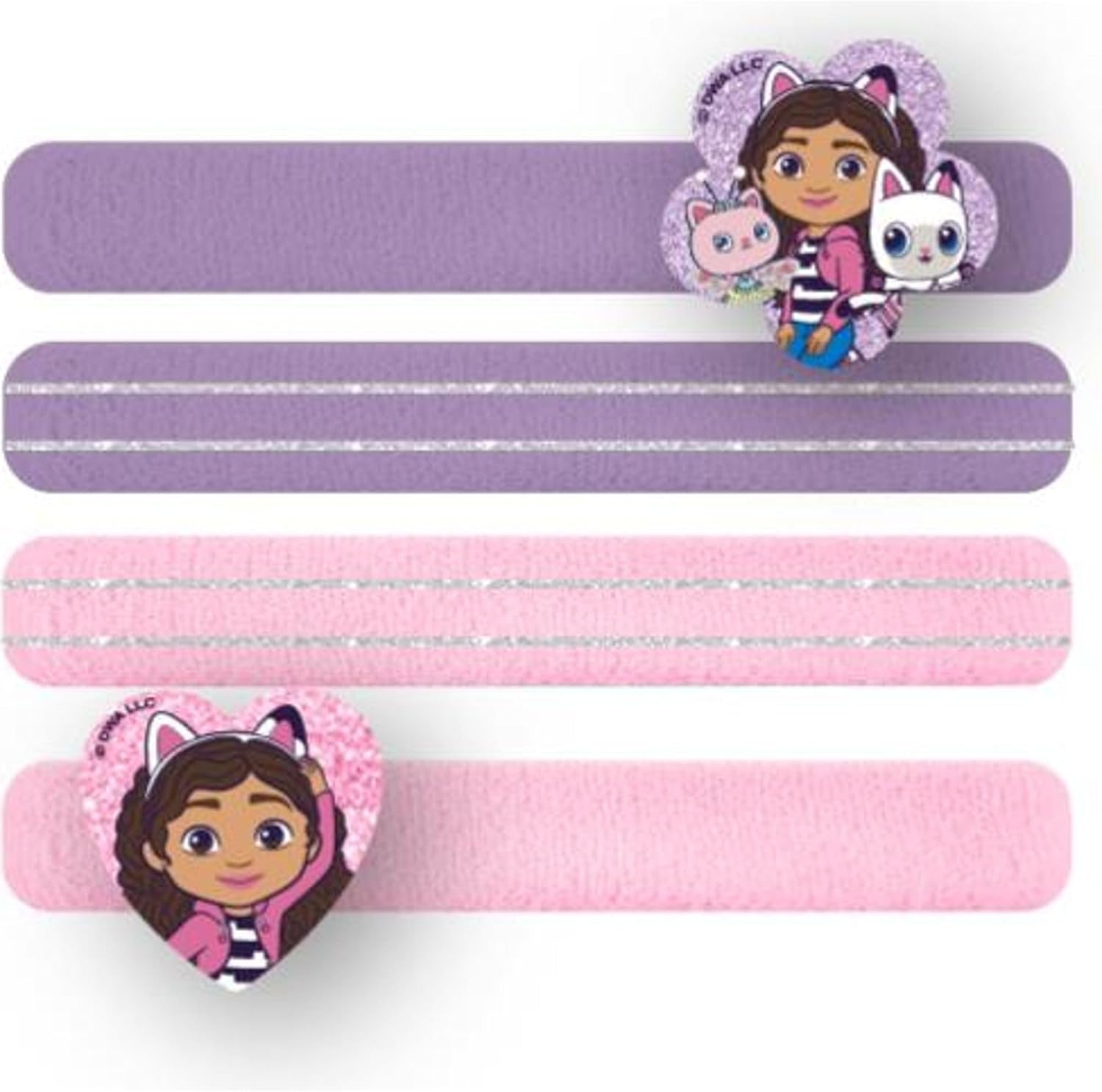 Gabby'S Dollhouse 4 Piece Hair Scrunchies for Girls | Elastic Garters Decorated with Characters from the Netflix Series image number 1