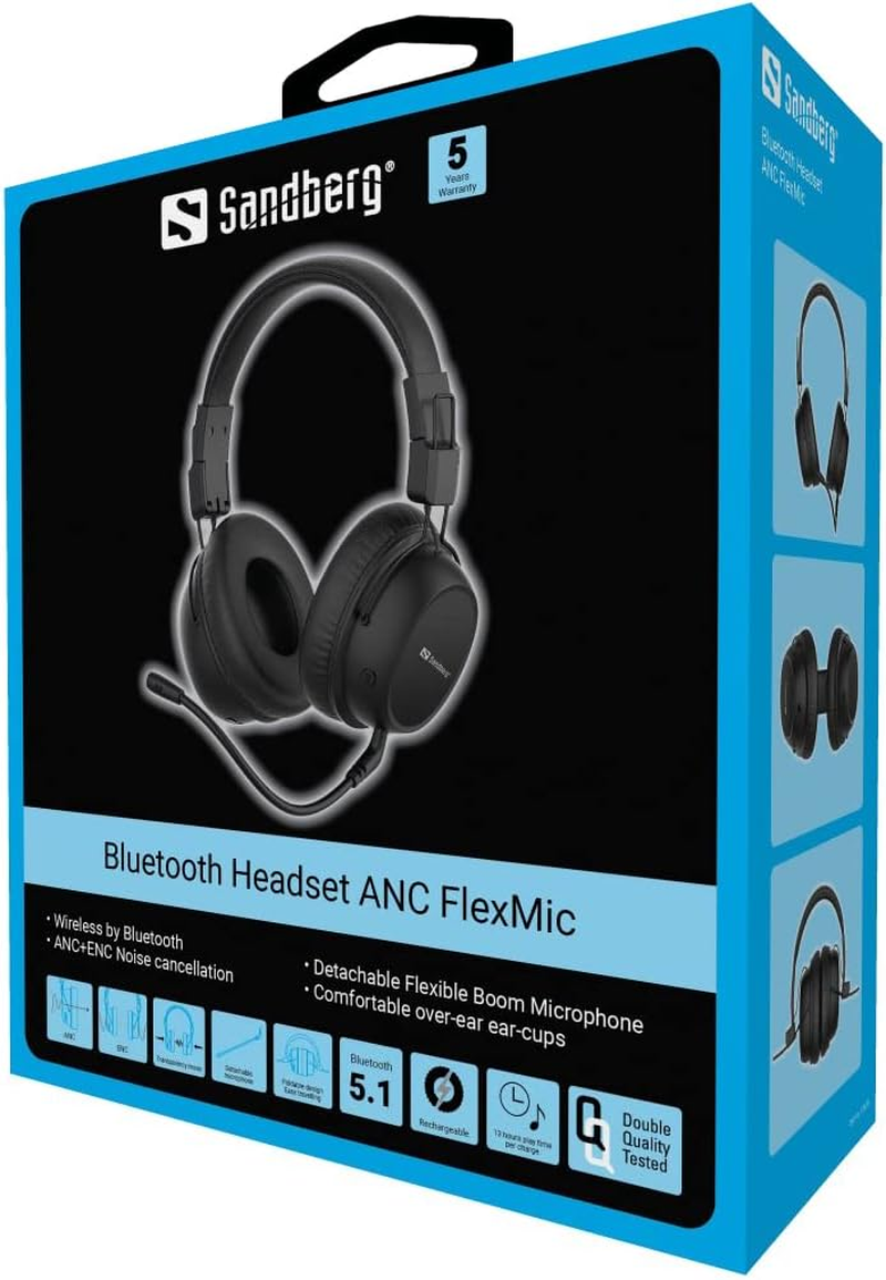 Sandberg Bluetooth Headset ANC Flexmic, Black image number 4