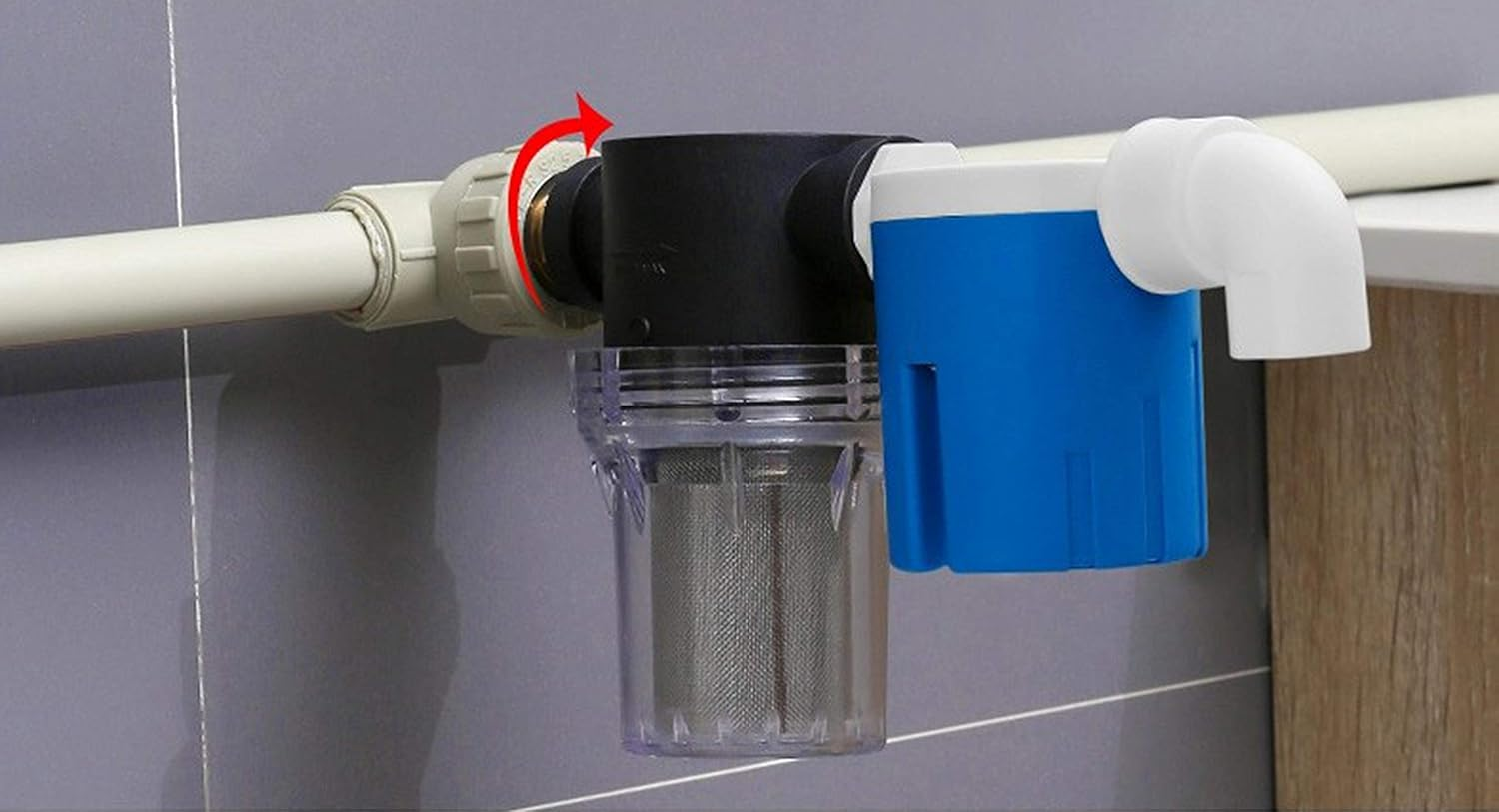 Water Filter, 1/2''Twist-On Pipe Strainer, Nylon PA66 Cover, PC Bowl, 304 Stainless Screen(1/2''80 Mesh Female Water Filter) image number 4