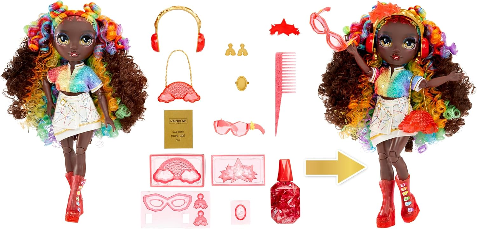 Rainbow High Creative Crystals Iris - Rainbow 27 Cm Fashion Doll with Crystal Accessory Make It Kit, Ring for You, DIY, Crafts, Resin Play, Ideal Present for Kids Ages 8+, NOT Edible image number 5