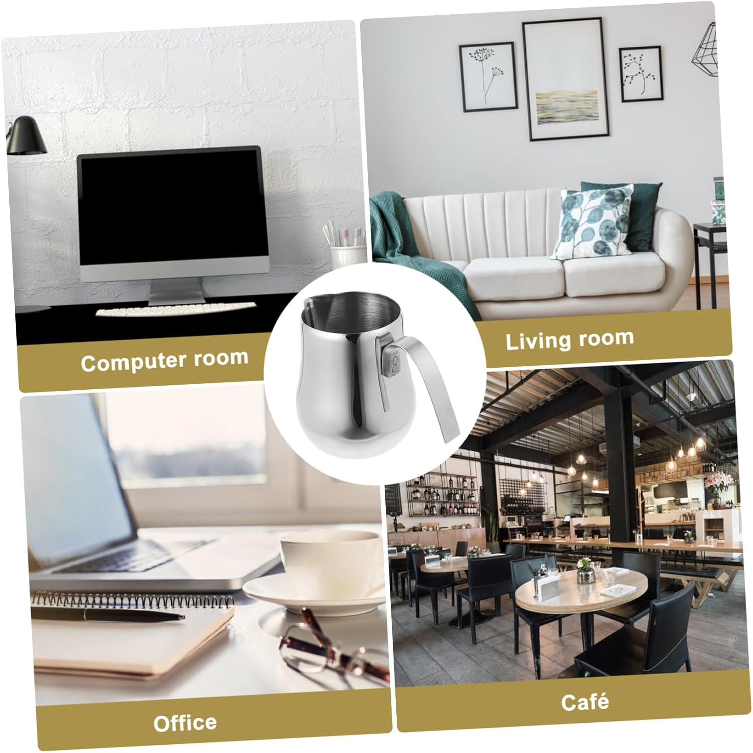 Cabilock Hand Brewing Kettle Stainless Steel Coffee Pot for Espresso Milk Frothing Pitcher Long Handle for Tea Ceremony