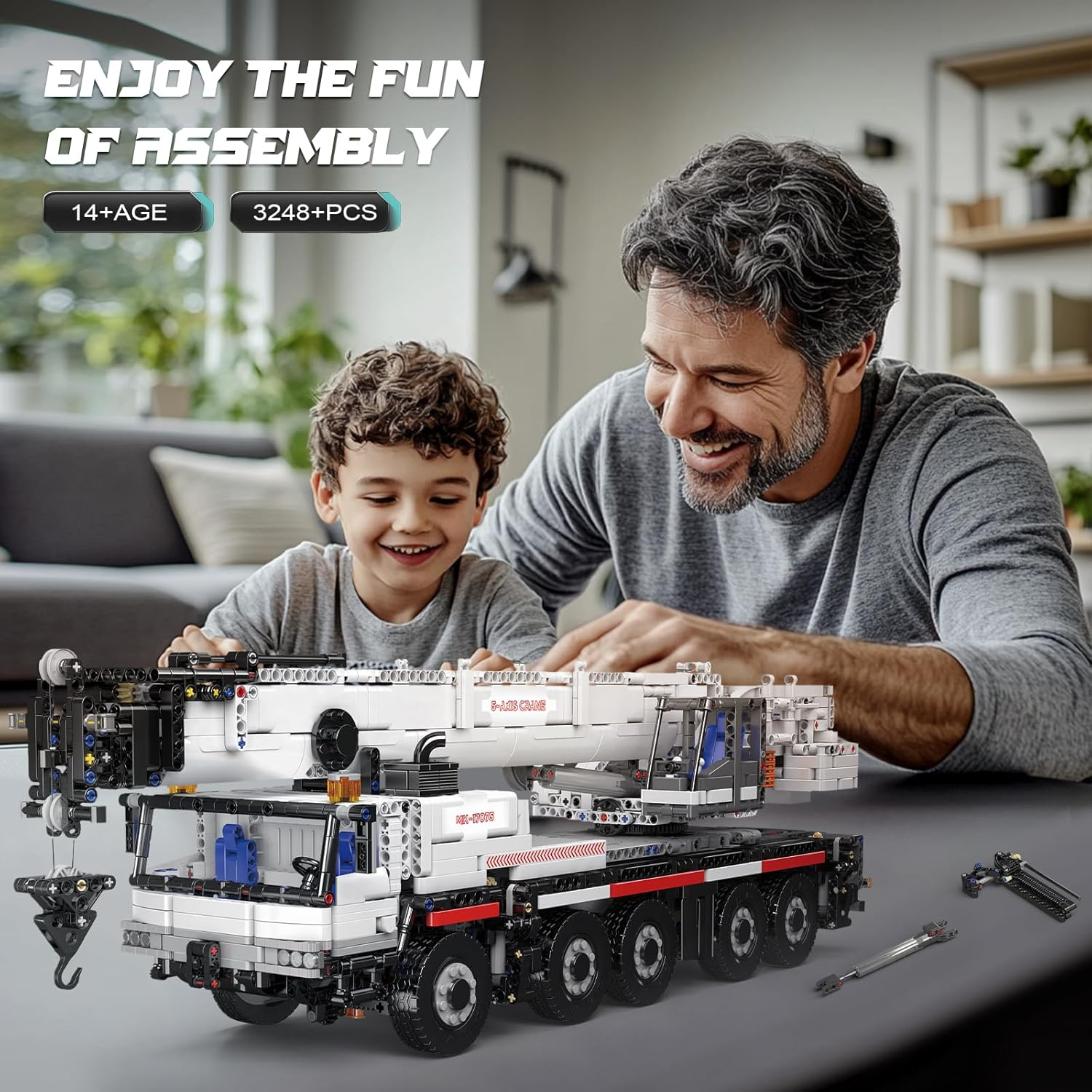 Mould King 17075 Remote Control Crane Building Set, 3248+PCS STEM Building Construction Toy for Kids Adults &ndash; LTM1110 RC Excavator Toy with App & Remote Engineering Toys image number 4