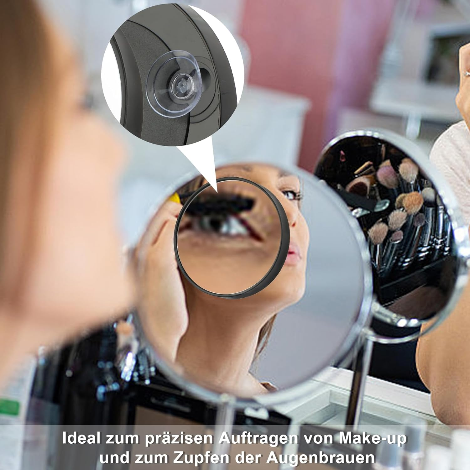 Deepton 30 X Magnifying Mirrors, 8.8 Cm with Suction Cup and Tweezers Set, Cosmetic Mirror with Magnification, Makeup Mirror for Makeup (30X/8.8 Cm) image number 4
