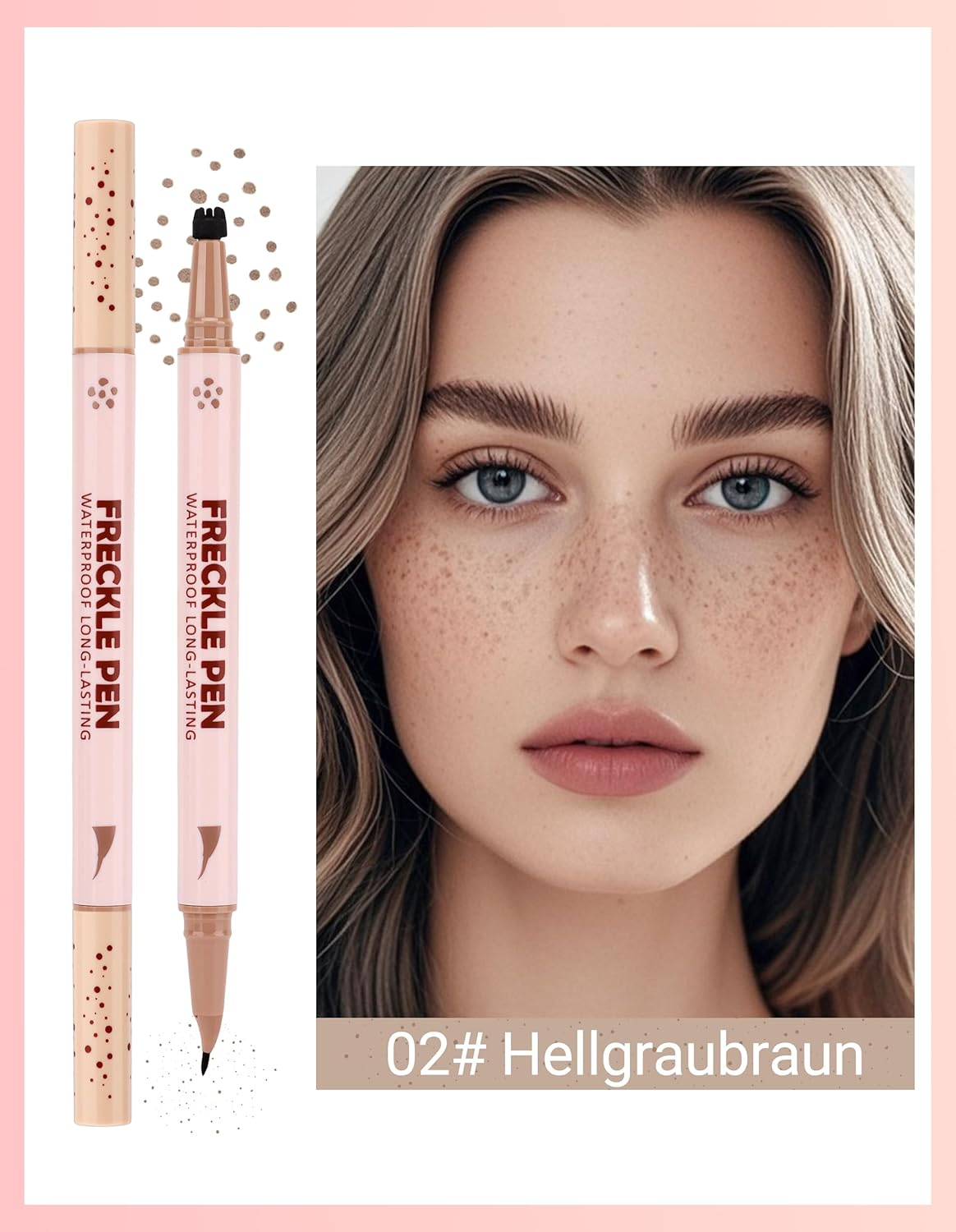 Erinde Natural Freckle Pen Makeup, 2-In-1 Dual Ended Faux Freckle Stamp & Microblading Freckle Pen, Long - Lasting & Waterproof Quick Dry, Curved Precision Tip for Natural Lifelike,#2 - 1 image number 2