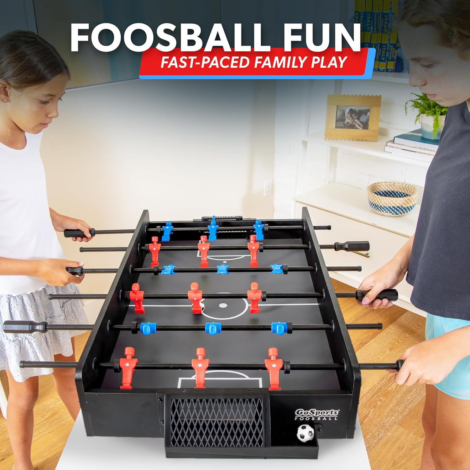 Gosports 32 Inch Tabletop Foosball Game Set - Oak or Black image number 6