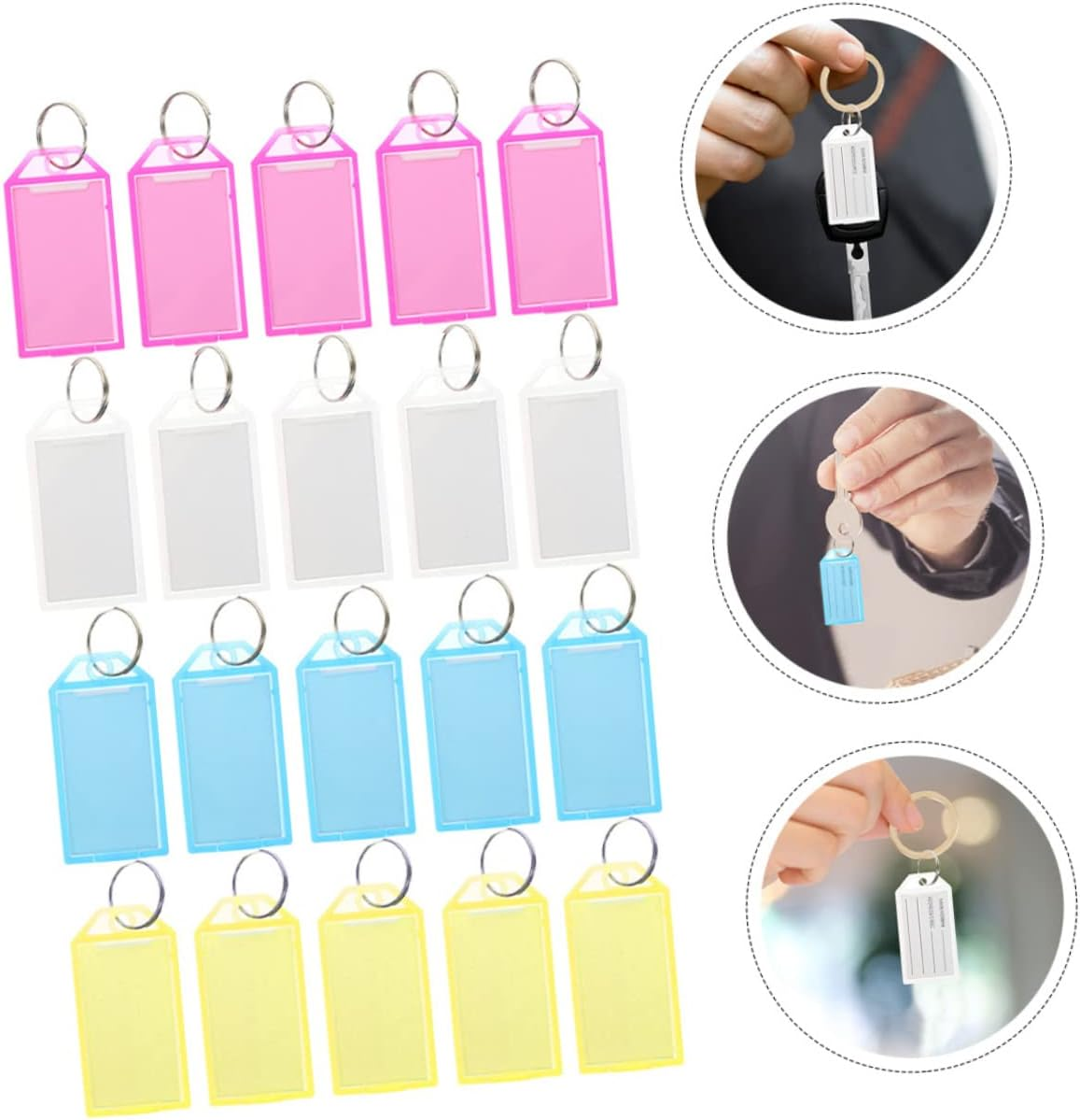 NUOBESTY 40Pcs Keychain Tags Label Tags Multi-Function and Luggage Accessory Use during Travel