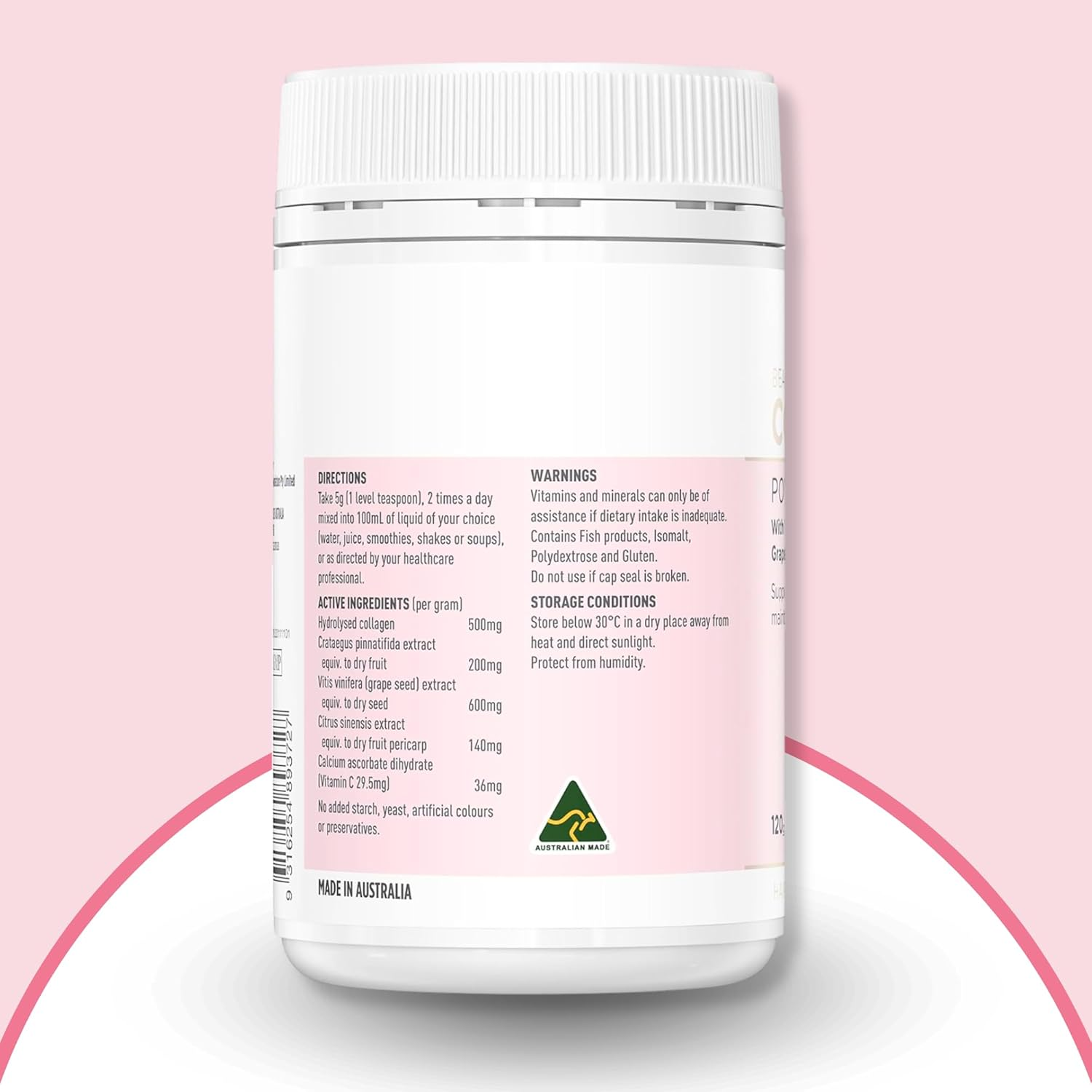 Healthy Care Beauty Collagen Powder - Infused with VERISOL, Vitamin C, Grape Seed, and Blood Orange - Supports Skin Elasticity and Firmness, Enhances Hair and Nail Strength - All Natural Ingredients image number 5