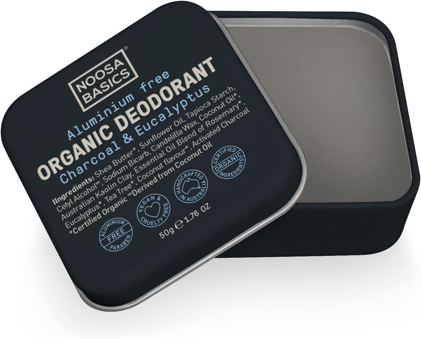 Noosa Basics Charcoal & Eucalyptus Deodorant Tin 50 G