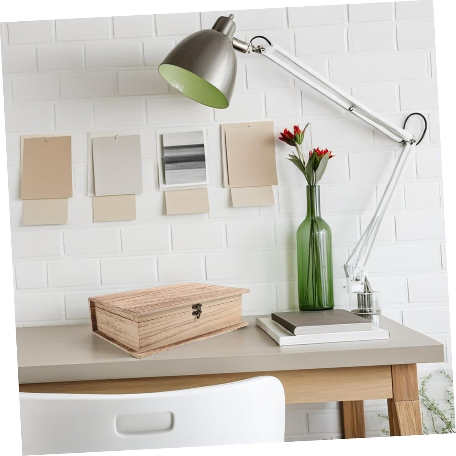 2Pcs Wooden Keepsake Box Decorative Flip Lid Jewelry and Trinket Organizer Natural Finish for Storing Books Cards and Valuables image number 3