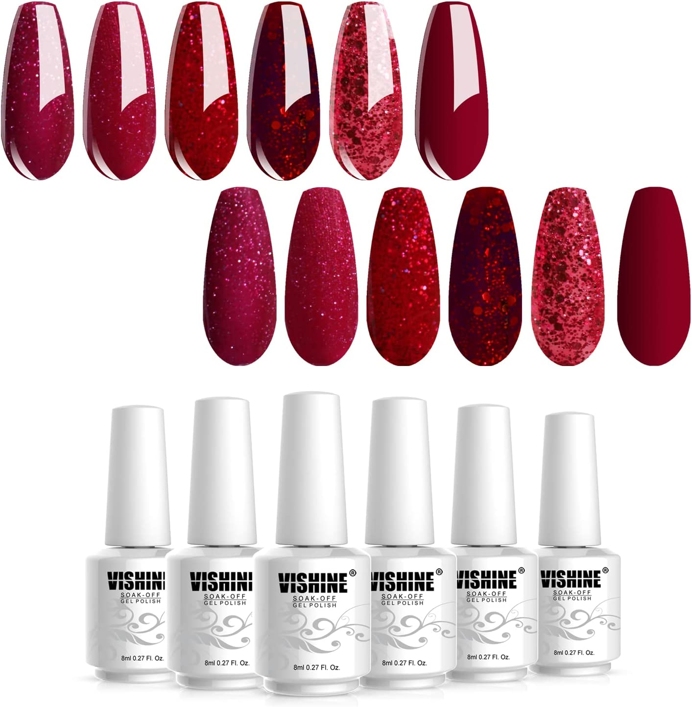 Vishine Nude Brown Collection Gel Nail Polish Set - 6 Colors Gel Polish Set Kit UV LED Soak off Gel Polish 0.27 OZ 8ML