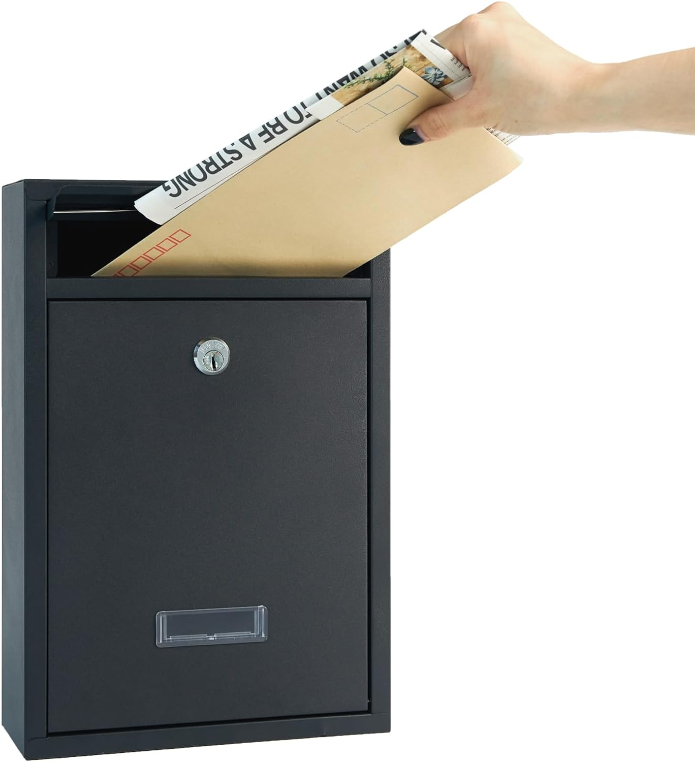 RYZAN Letter Box, Post Box & Parcel Box Outdoor - Lockable Storage Box with Secure Key Lock - Post Boxes Wall Mounted Waterproof, Durable Rust-Resistant Design for Residential & Commercial Use image number 3