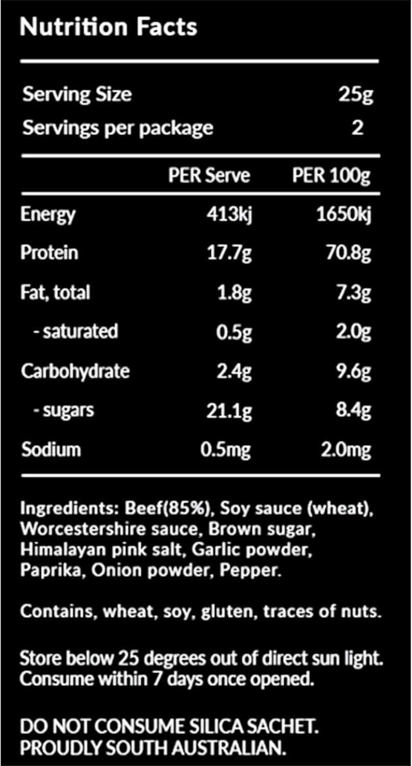Top Shelf Beef Jerky | Original Beef | Authentic Beef Jerky | Full Flavour Jerky | 50G | Aussie Made image number 3