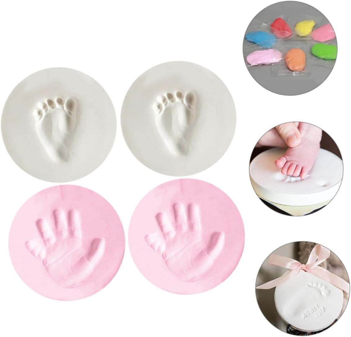 UPKOCH 4Pcs Dymadon Handprint Footprint Kit Newborn Handprint Holder Boy Girl Footprint Keepsake Birthday Shower Sturdy Safe Material image number 6