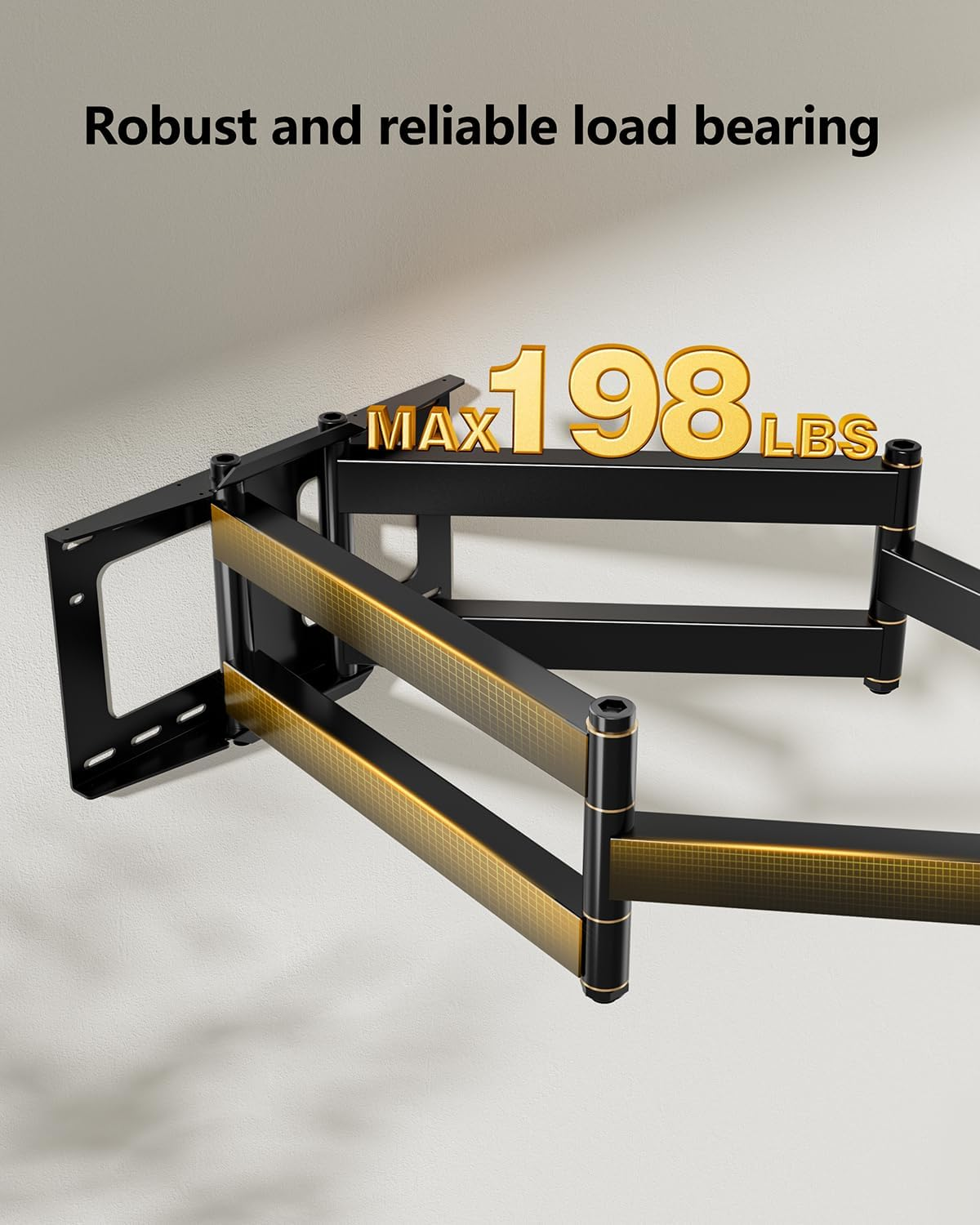 FORGING MOUNT Long Extension TV Mount for 50-90Inch Tvs, Heavy Duty TV Wall Mount with 108Cm Dual Arm, Full Motion TV Bracket Holds up to 90KG,VESA 600X400Mm Compatible,Includes Level and Cable Ties image number 2