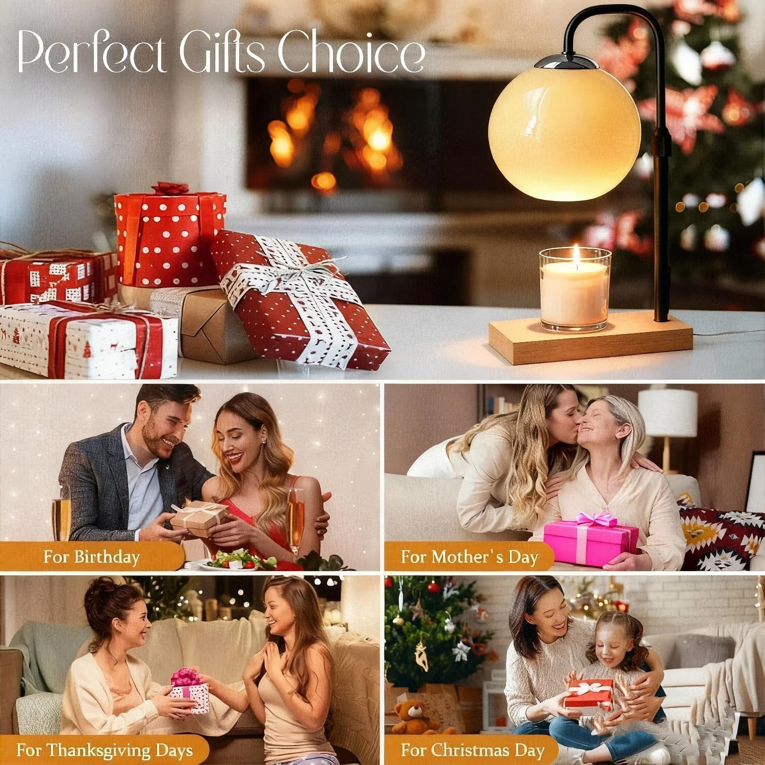 Upgrade Candle Warmer Lamp Australia,Dimmable Electric Wax Melt Warmer for Jar Candles,Luxury High-End Women'S Gifts Christmas'S Gifts Home Bedroom Decor (AU Plug) ﻿ image number 2