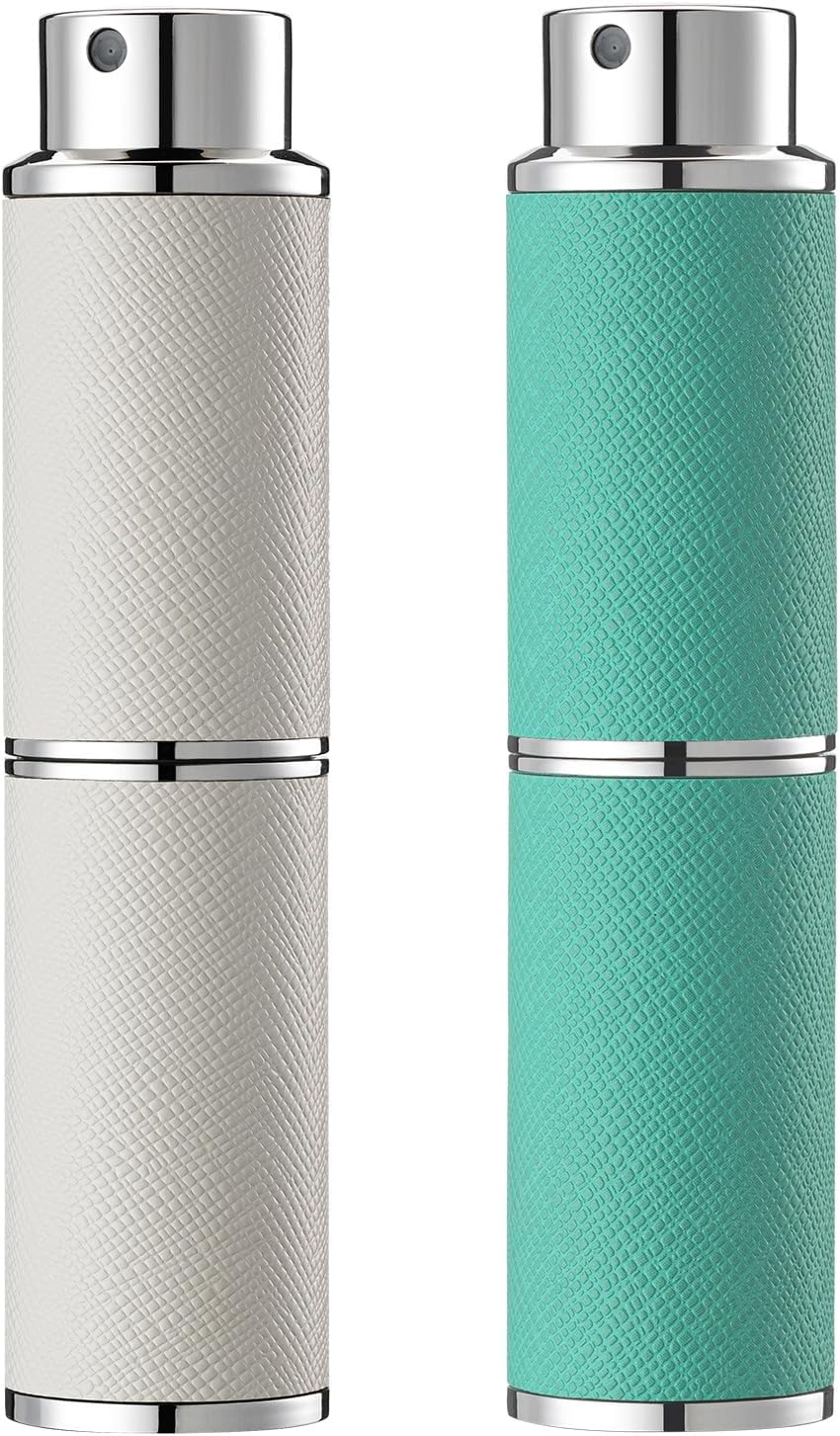 Owlyee Travel Perfume Bottle Refillable - 8ML Leather Empty Mini Cologne Spray Atomizer Men - Small Fragrance Sample Sprayer - Portable Refill Travel Essentials Container with Black White image number 3