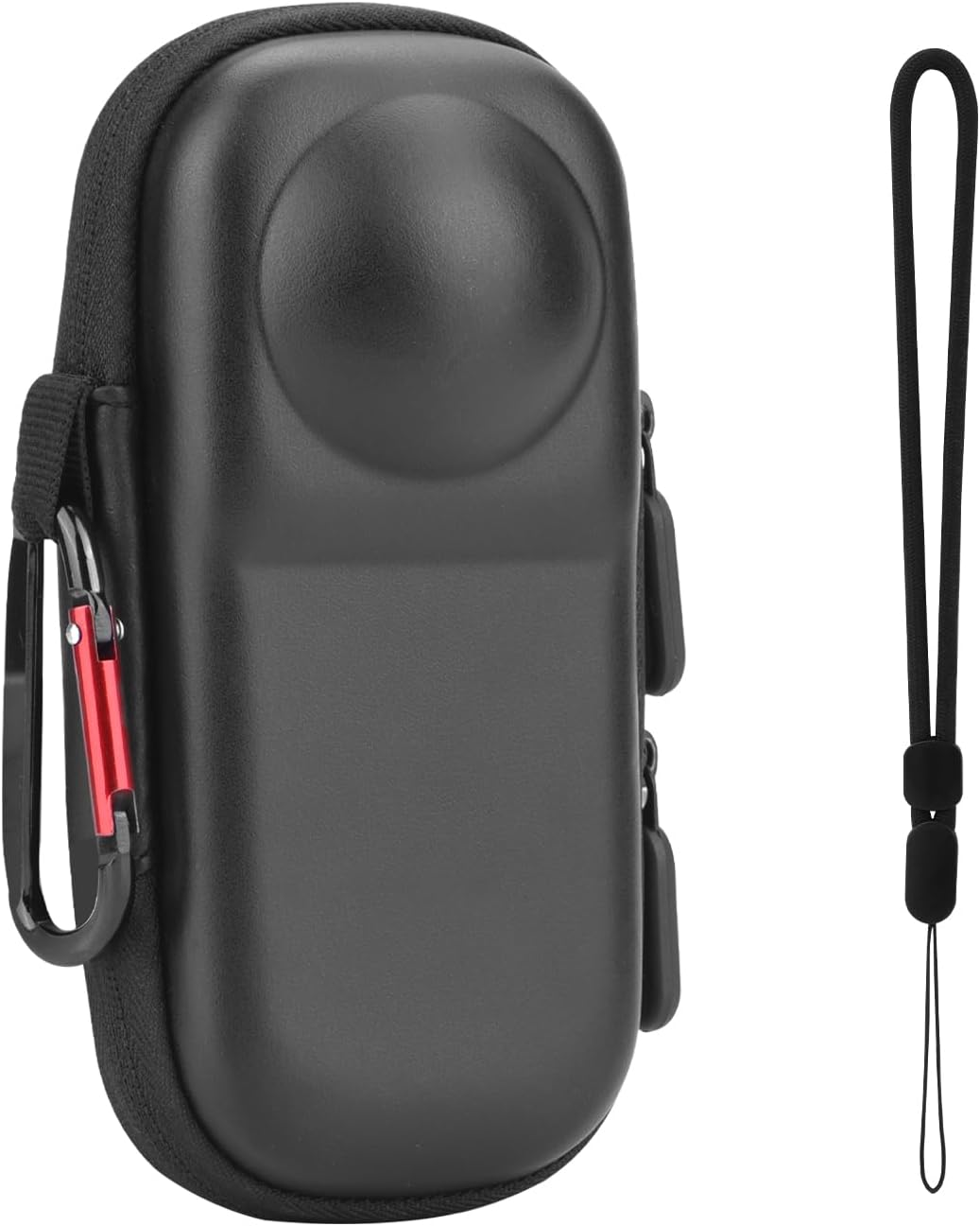 BRDRC Carrying Case for Insta 360 X4 X5 (For Original Lens Cap), Portable Small Storage Bag Protective Cover Hard Shell Travel Protector with Wrist Strap Carabiner for Insta360 X4 X5 Accessories image number 4