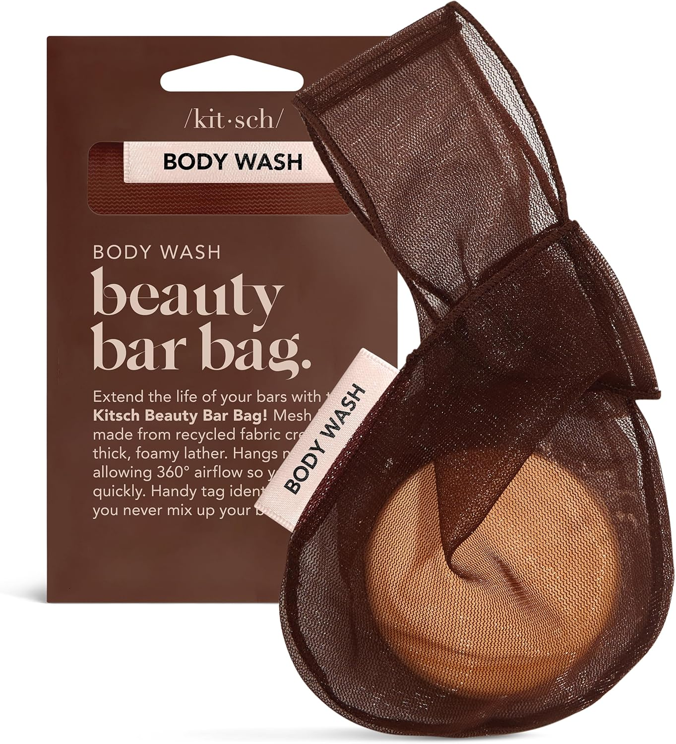 Kitsch Bar Soap Saver Bag - Beauty Bar Soap Bag & Bar Soap Pouch to Preserve Soap Bars | Body Wash, Conditioner & Shampoo Bar Holder | Soap Savers for Bar Soap | Recycled Mesh Soap Bag (Mint)