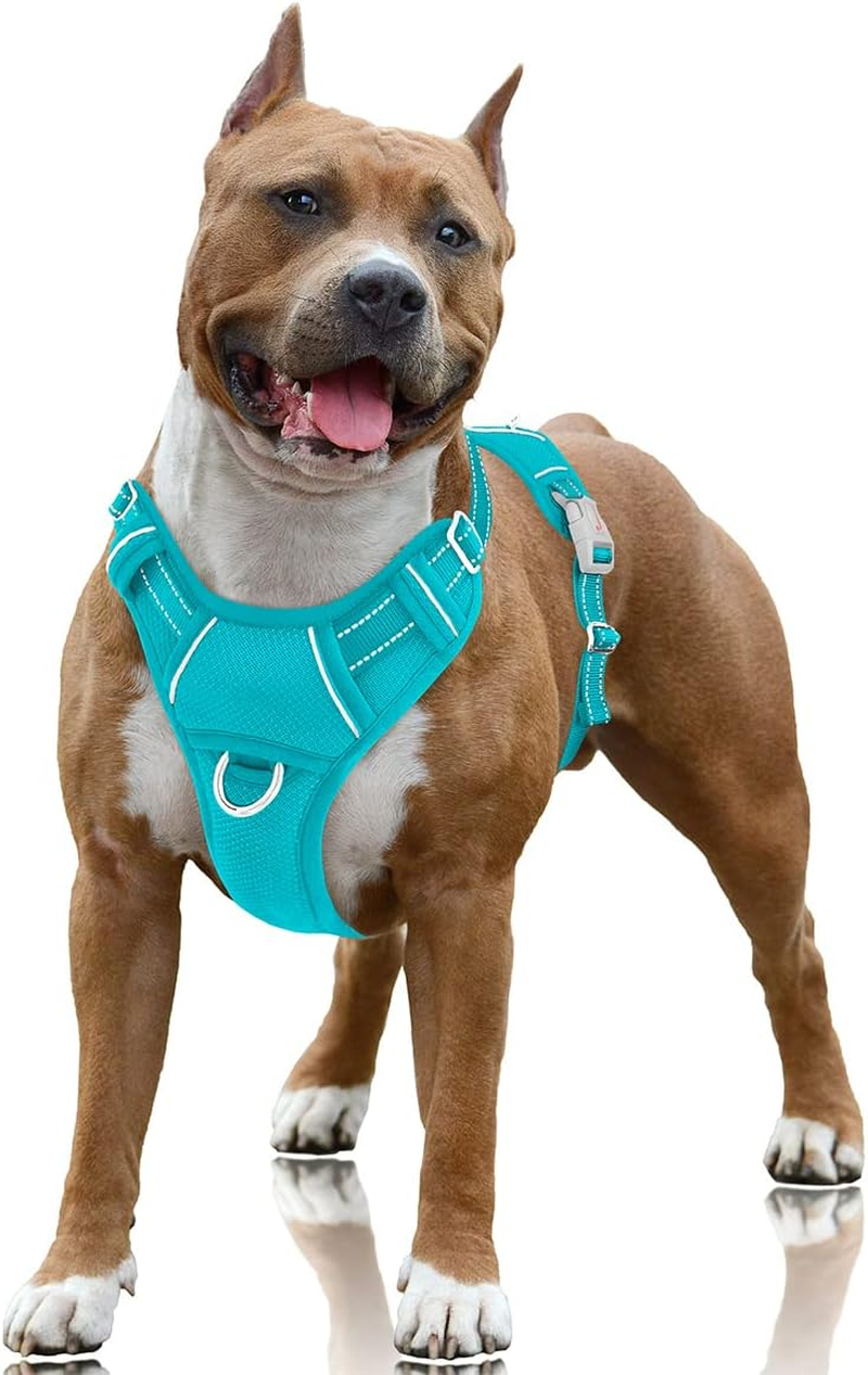 BARKBAY No Pull Dog Harness Large Step in Reflective Dog Harness with Front Clip and Easy Control Handle for Walking Training Running with ID Tag Pocket image number 3