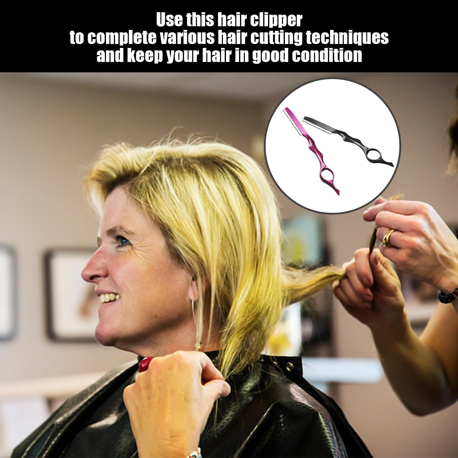 2 Pieces Hair Knives, Durable Hairdressing Salon, Hair Cutting Tools, Barber Shop, Barber Salon Tools image number 2