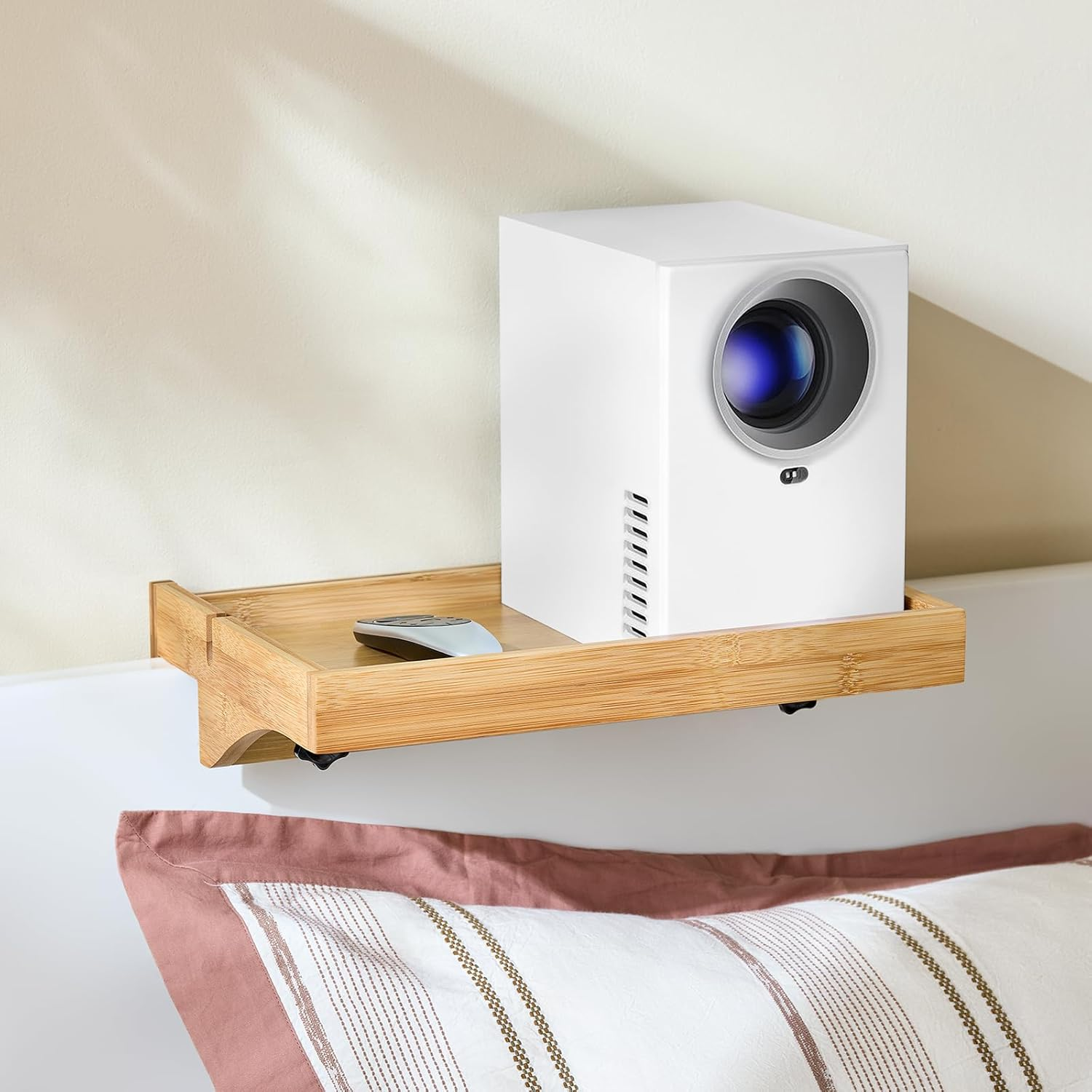 Sobuy Bedside Shelf Clip-On Hanging Shelf Table Tray Natural NKD01-N image number 4