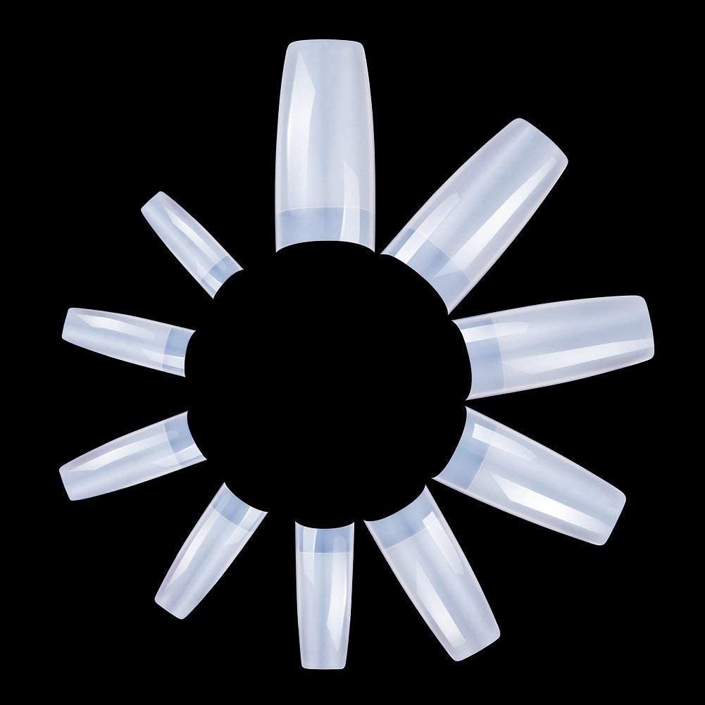 Haobase 500Pcs Nails Natural French False Nails Fake Nail Tips
