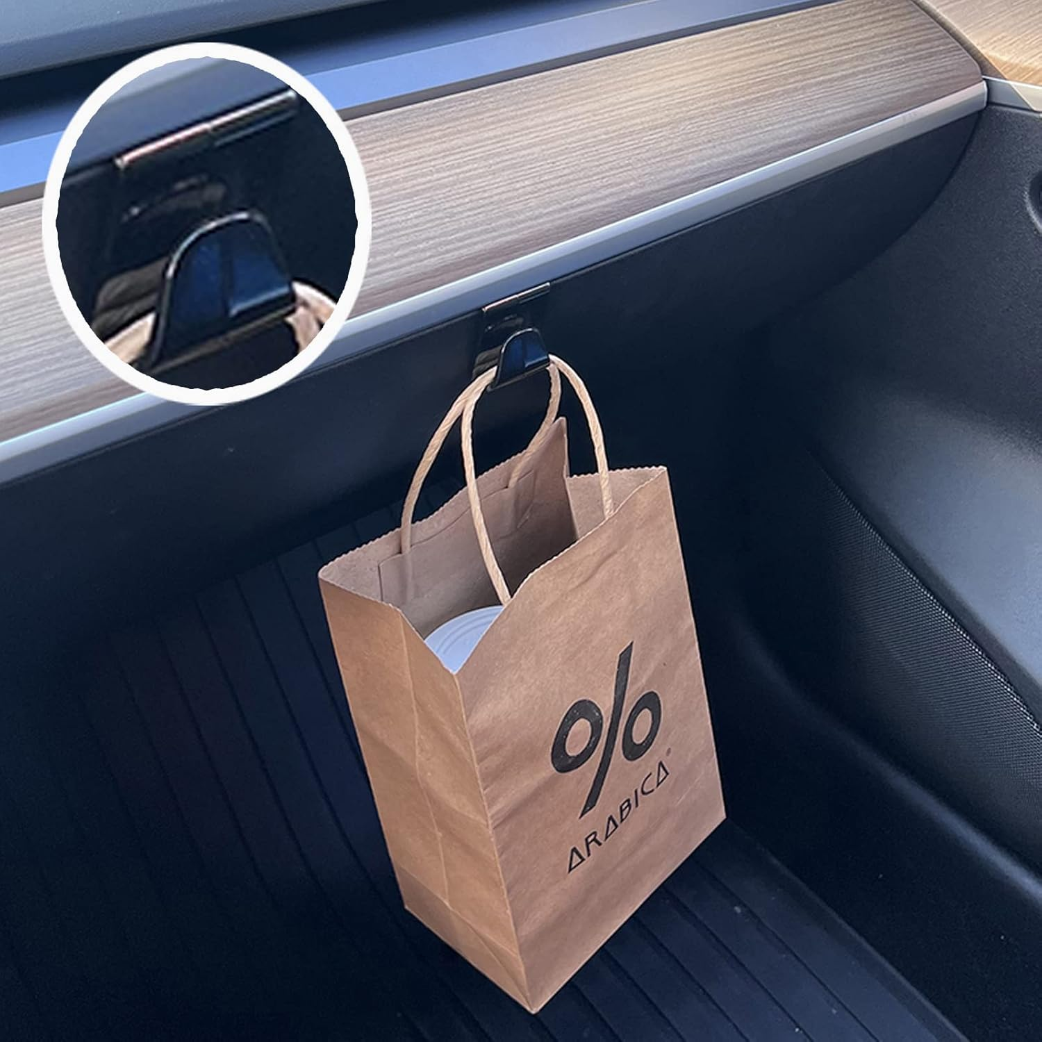 ONKENTET 2PCS Glove Box Hook Compatible with Tesla 2017-2023 Model 3/2020-2023 Model Y Interior Accessories Glove Box Hooks Organizer Bag Holder Portable Storage Hanger Clip Mask Towel Stand