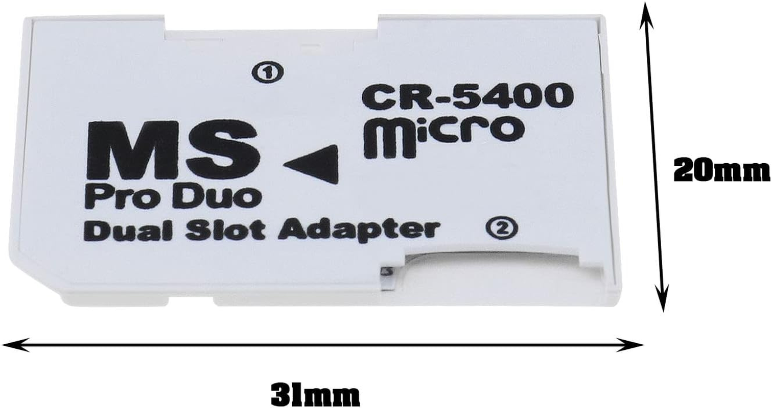 Emsea 2Pcs Dual SD/TF Card to MS Memory Card Holder CR5400 512GB Compatible with Sony Memory Stick PSP Dual Slot Adapter 31X20Mm image number 2