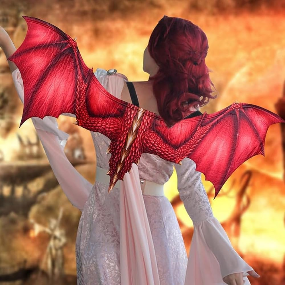 ZHER-LU Dragon Costume Wings Dragon Cape Wings for Adult, Halloween Mardi Gras Cosplay Accessory for Adult image number 4