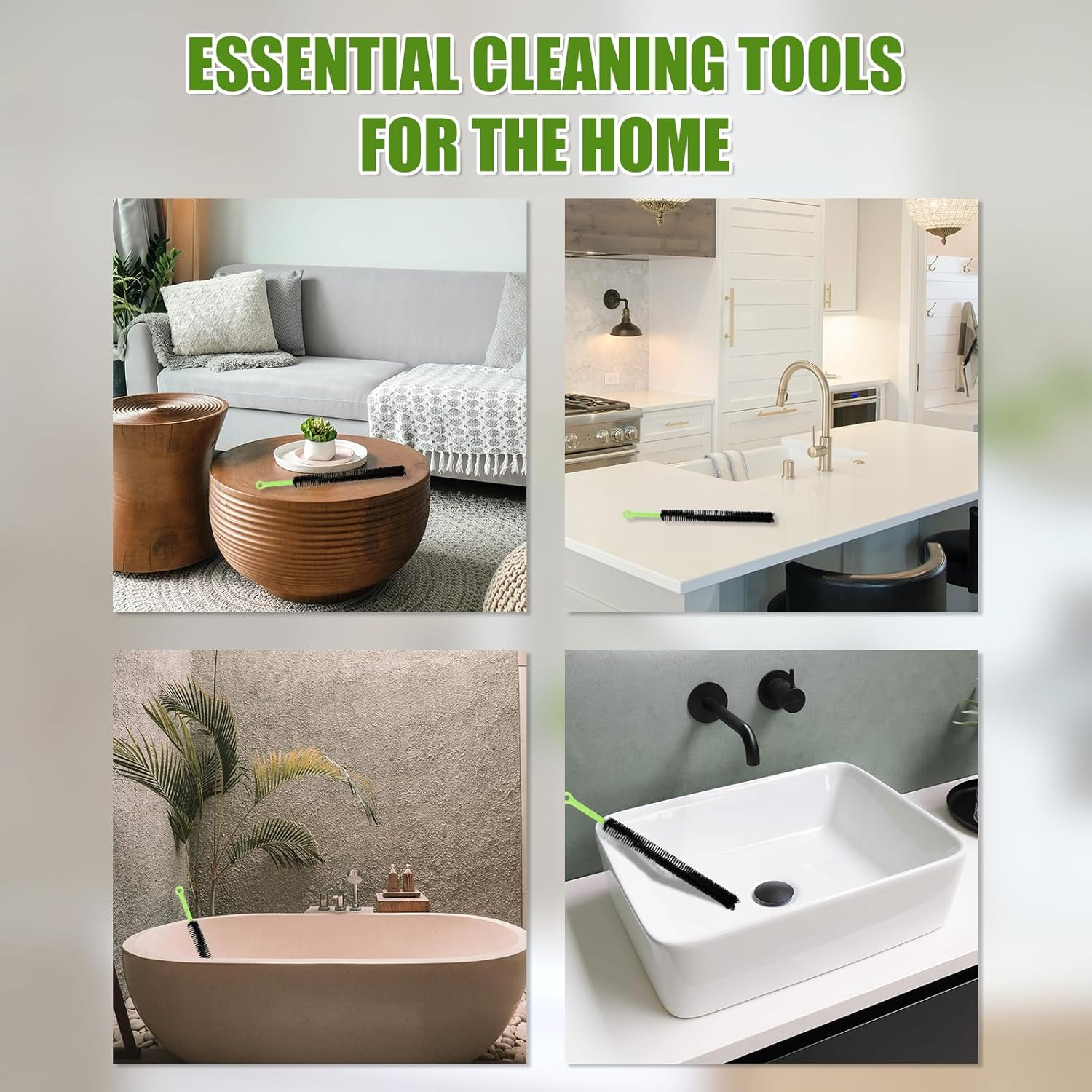 Gosknor 2Pcs Drain Brush, Nylon Stainless Steel Long Pipe Cleaners, 17In Sink Cleaning Brush, Flexible Long Cleaning Brush for Toilet Floor Drain, Kitchen Sink Drain image number 5