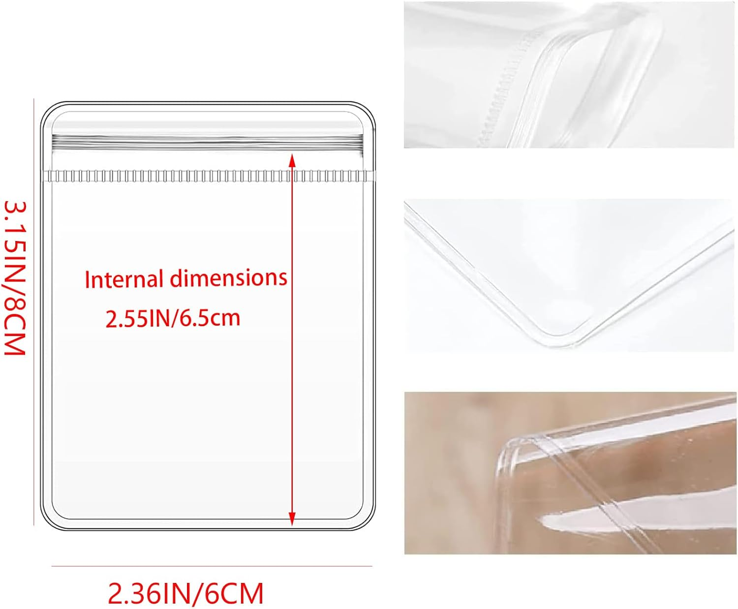 GSXRB Small PVC Jewelry Bags - Pouch Packaging for Rings & Earrings (100PCS, 2.36 * 3.15IN) image number 3